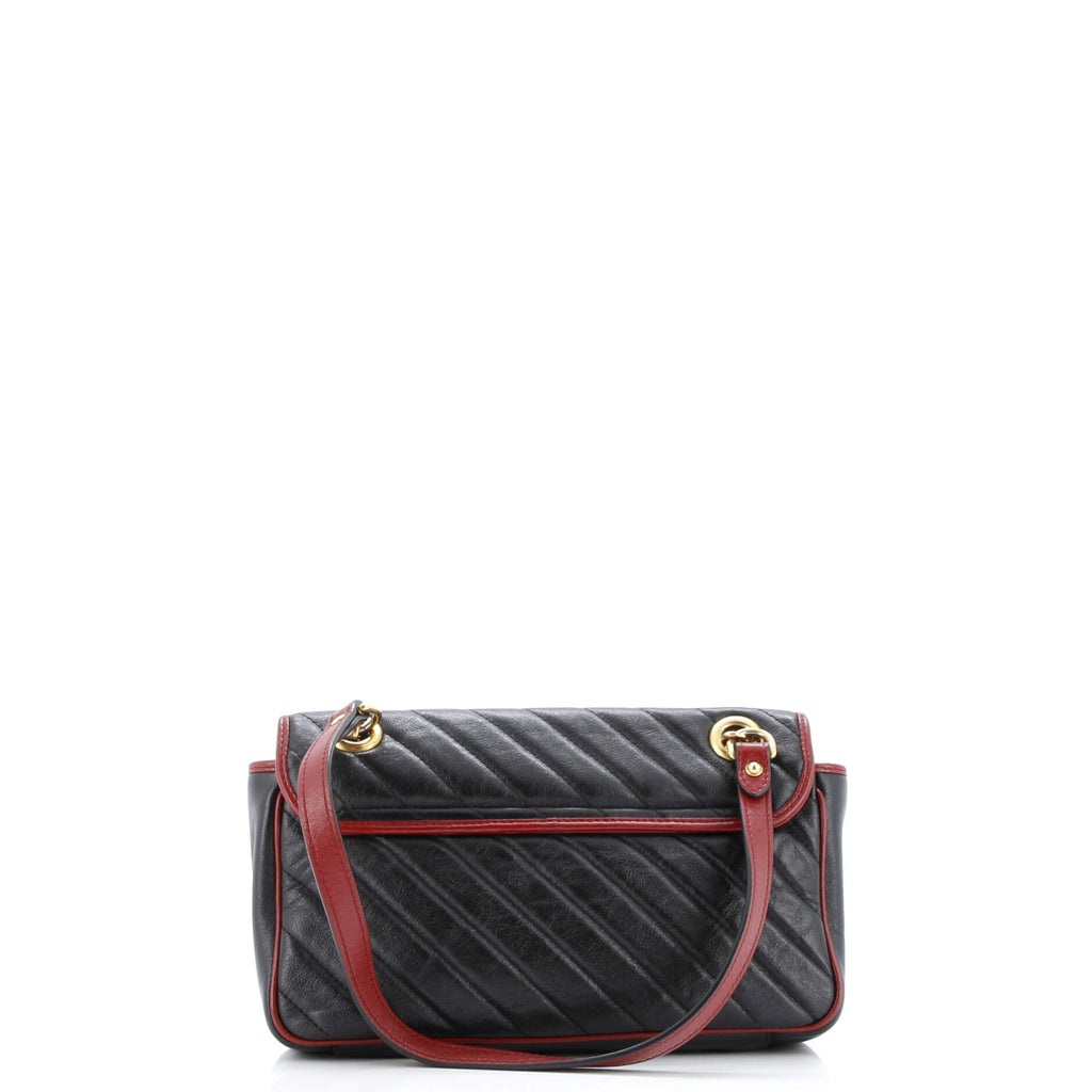 GG Marmont Flap Bag Diagonal Quilted Leather Small
