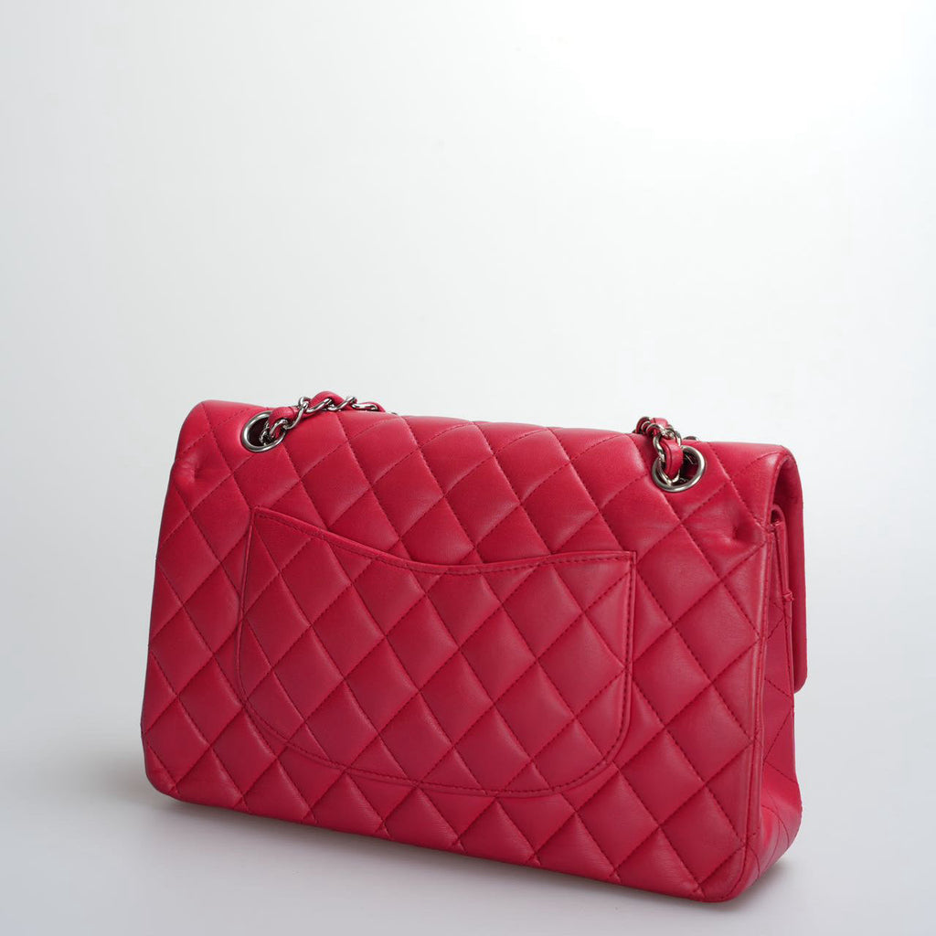 Chanel Red Medium Timeless Flap Bag with Silver Hardware