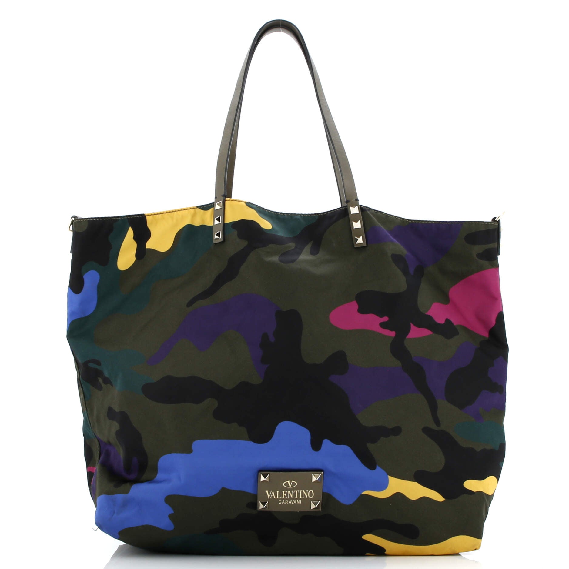 Rockstud Open Reversible Convertible Tote Camo Nylon Medium
