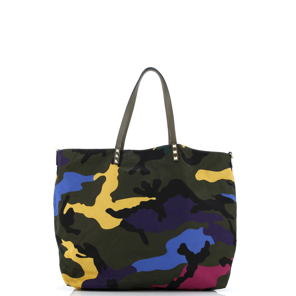 Rockstud Open Reversible Convertible Tote Camo Nylon Medium