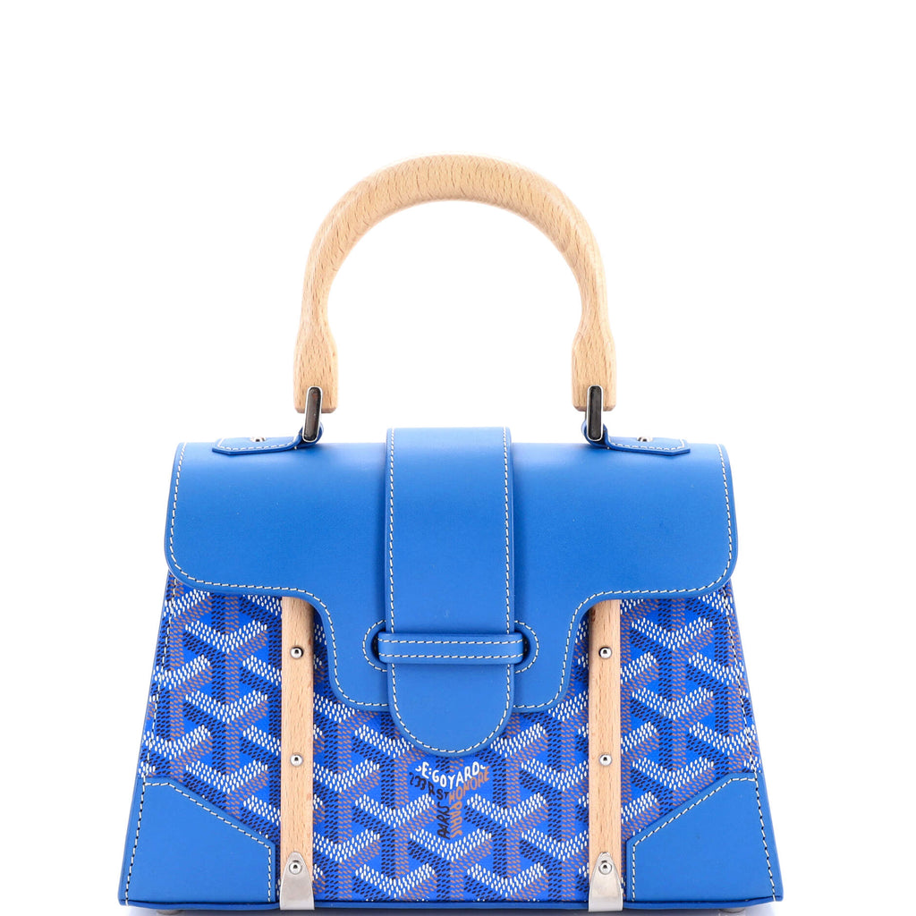Structured Saigon Top Handle Bag Coated Canvas with Leather Mini