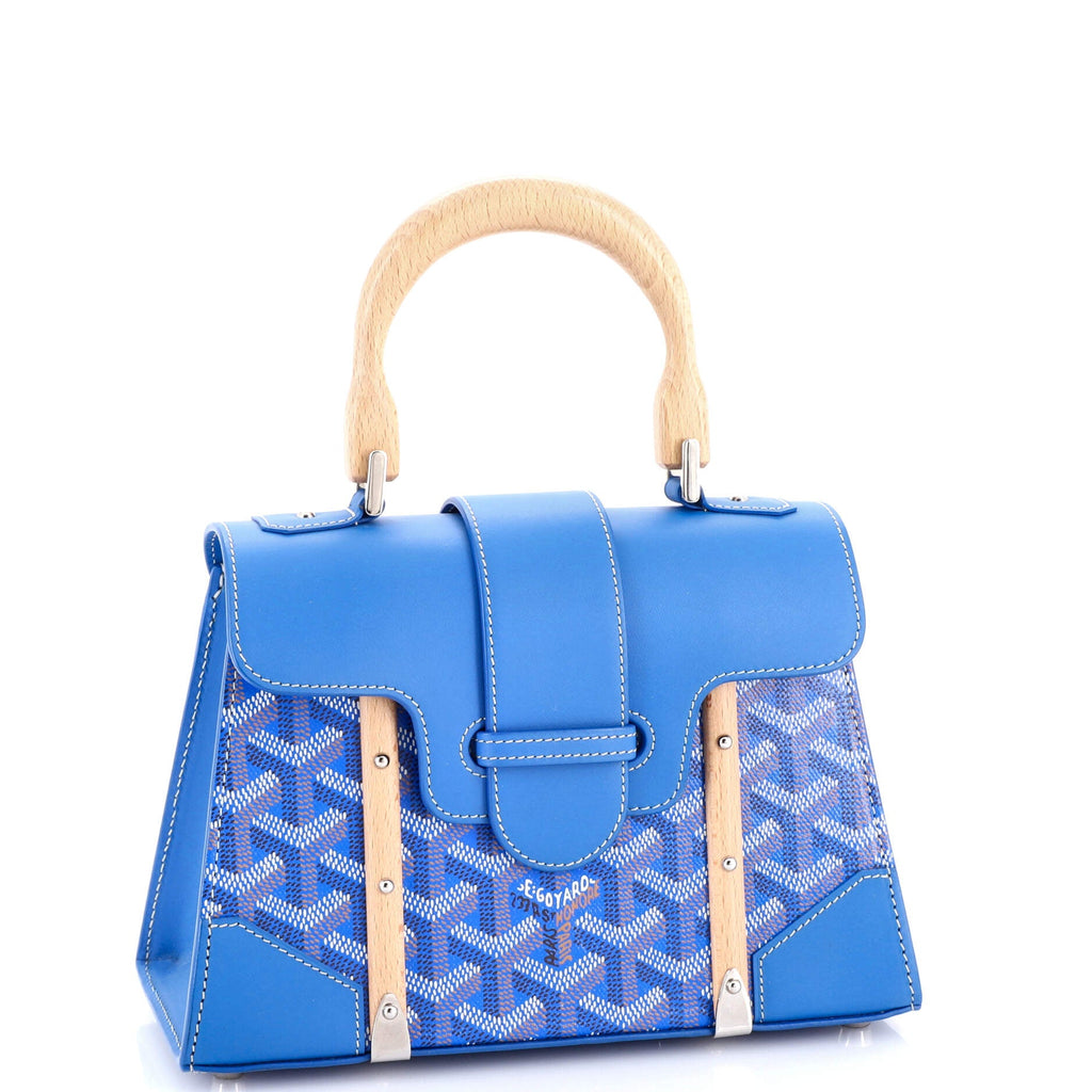 Structured Saigon Top Handle Bag Coated Canvas with Leather Mini