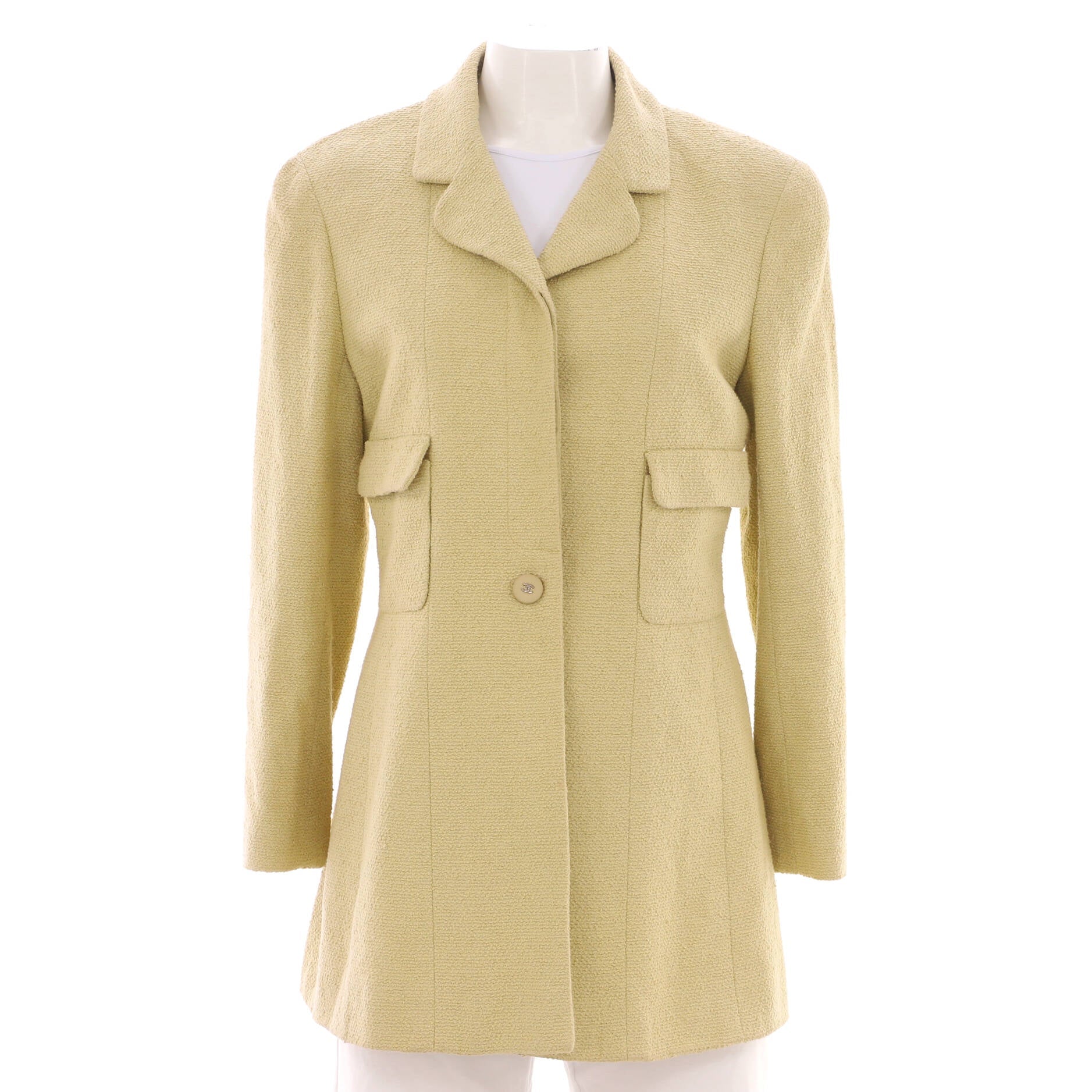 Women's Vintage Two Pocket Long Jacket Tweed