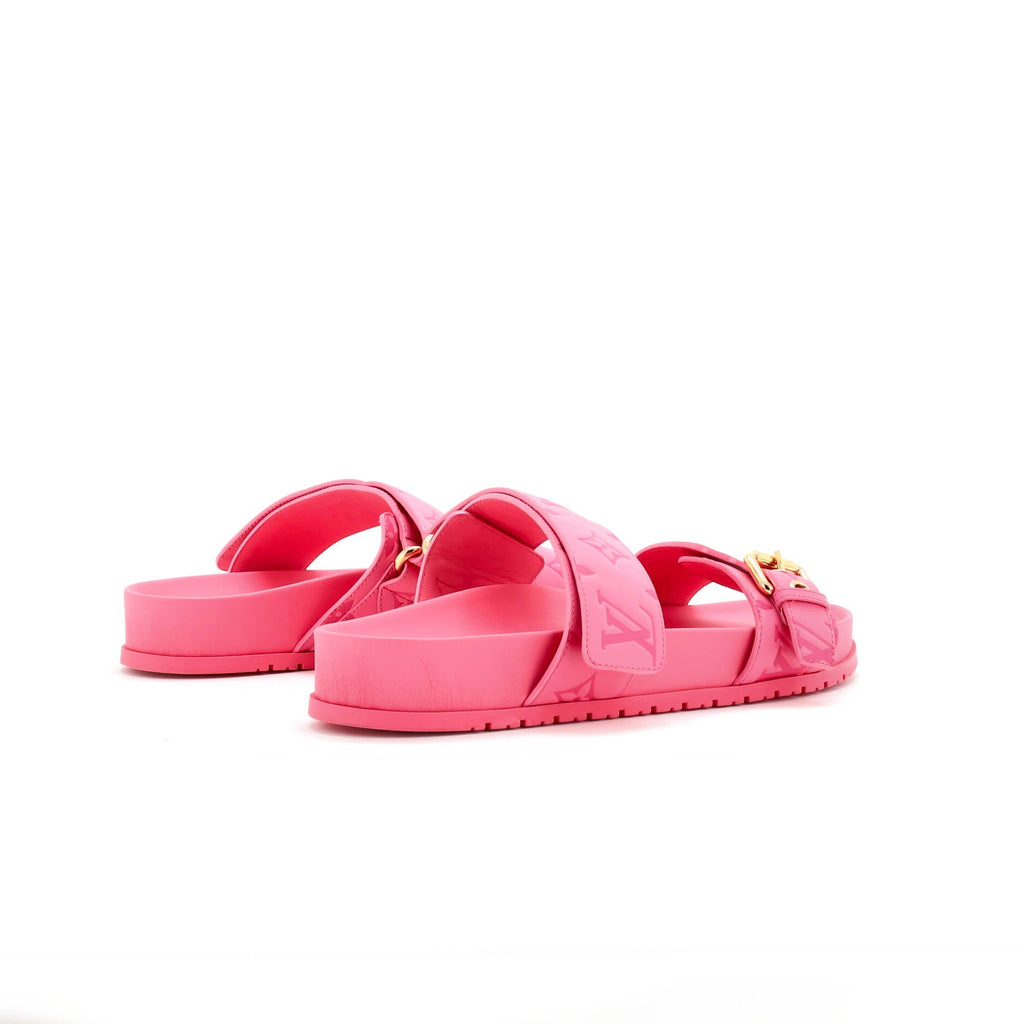 Women's Bom Dia Flat Mules Monogram Embossed Leather