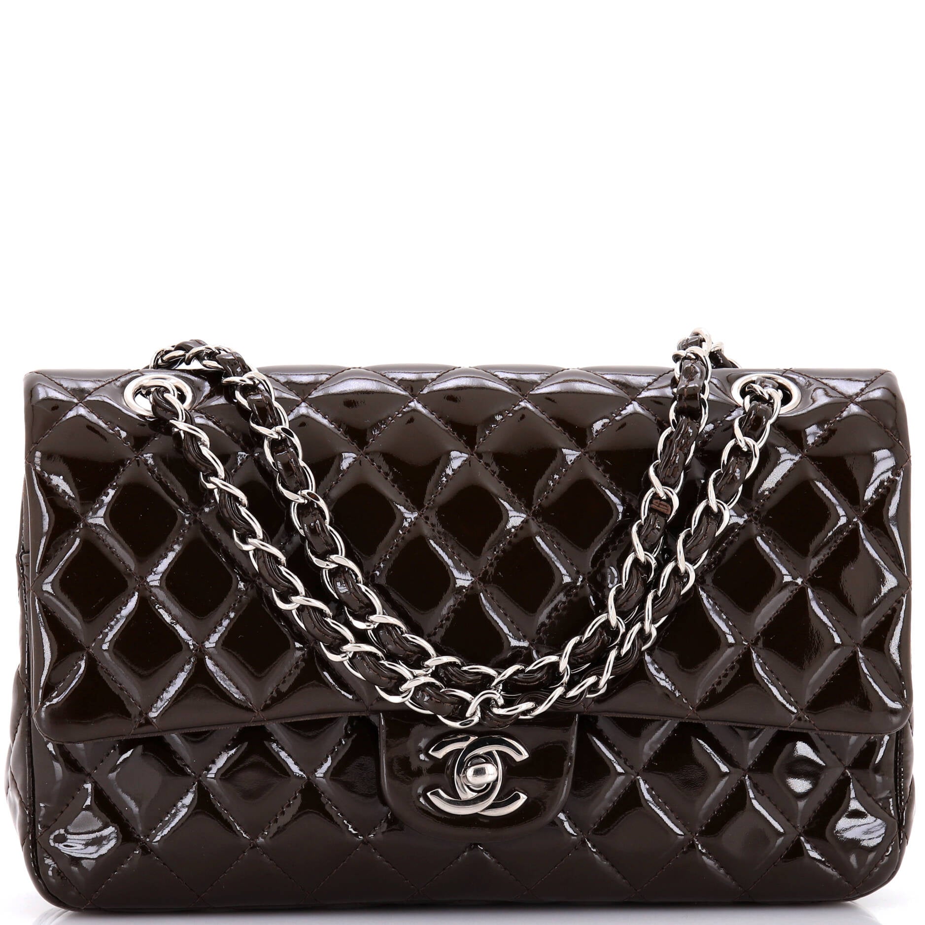 Classic Double Flap Bag Quilted Patent Medium