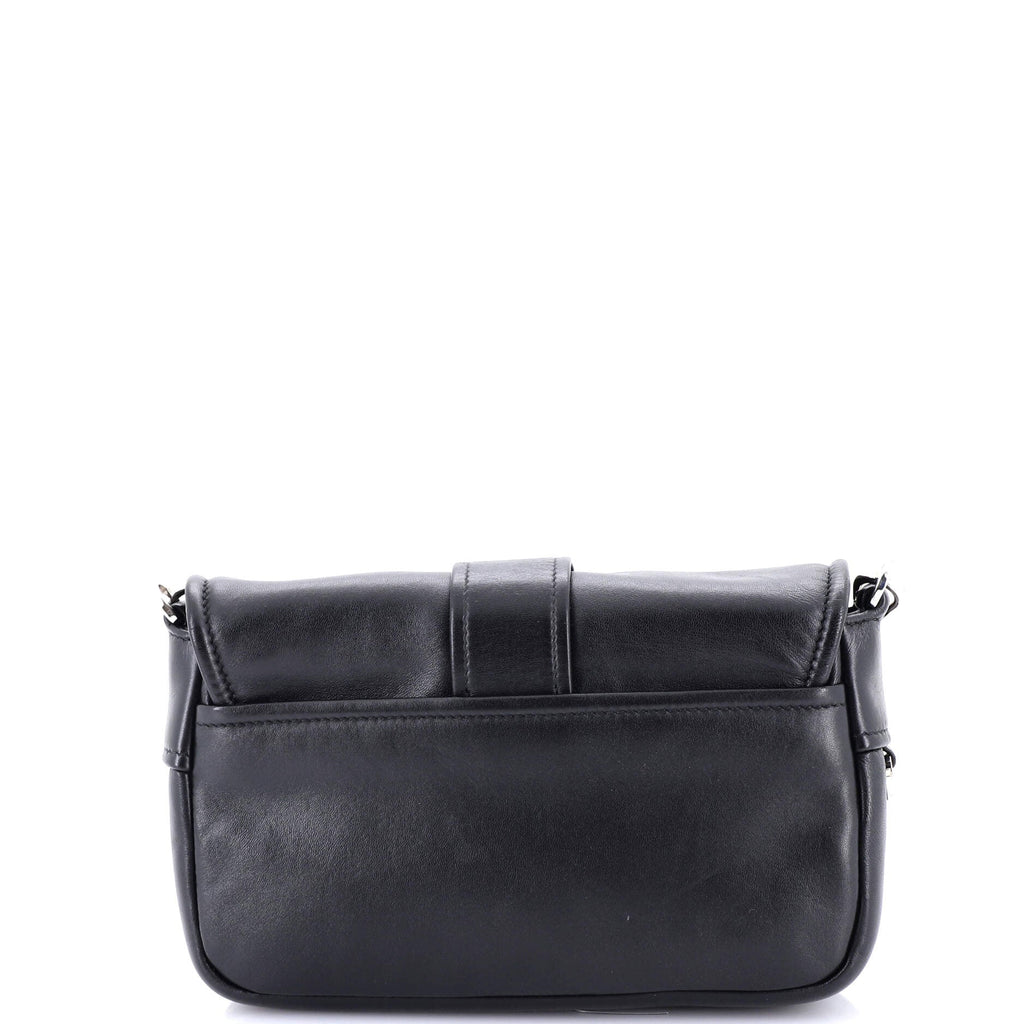 Pocket Flap Shoulder Bag Leather