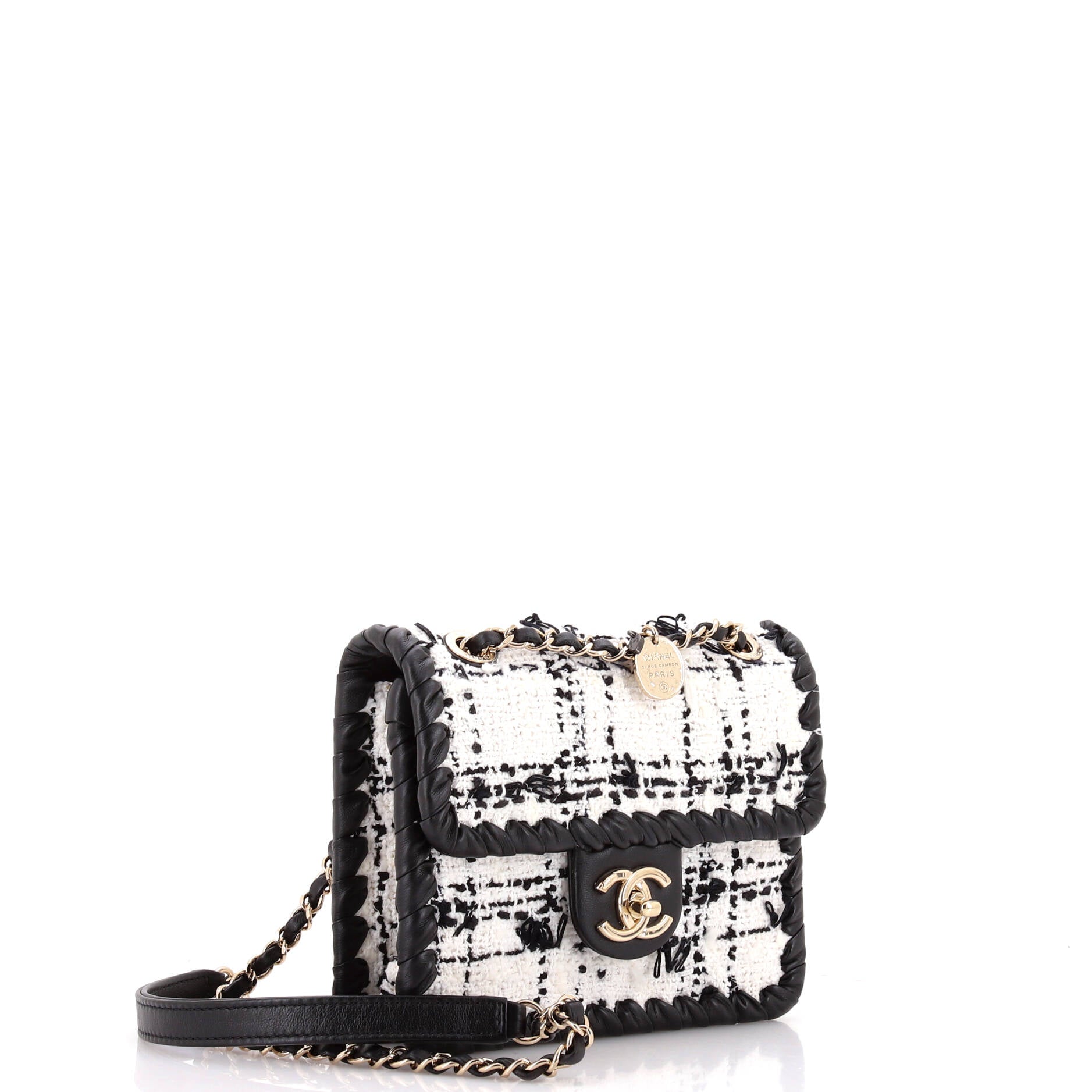 My Own Frame Flap Bag Quilted Tweed with Braided Calfskin Mini