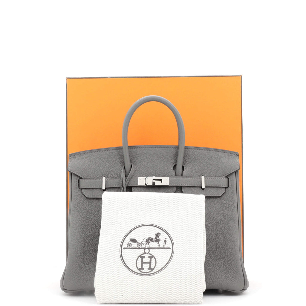 Birkin Handbag Grey Togo with Palladium Hardware 25