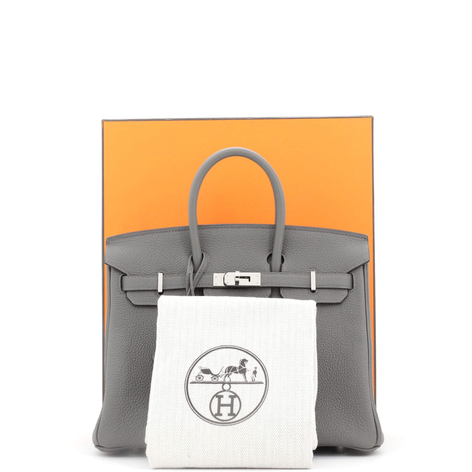 Birkin Handbag Grey Togo with Palladium Hardware 25