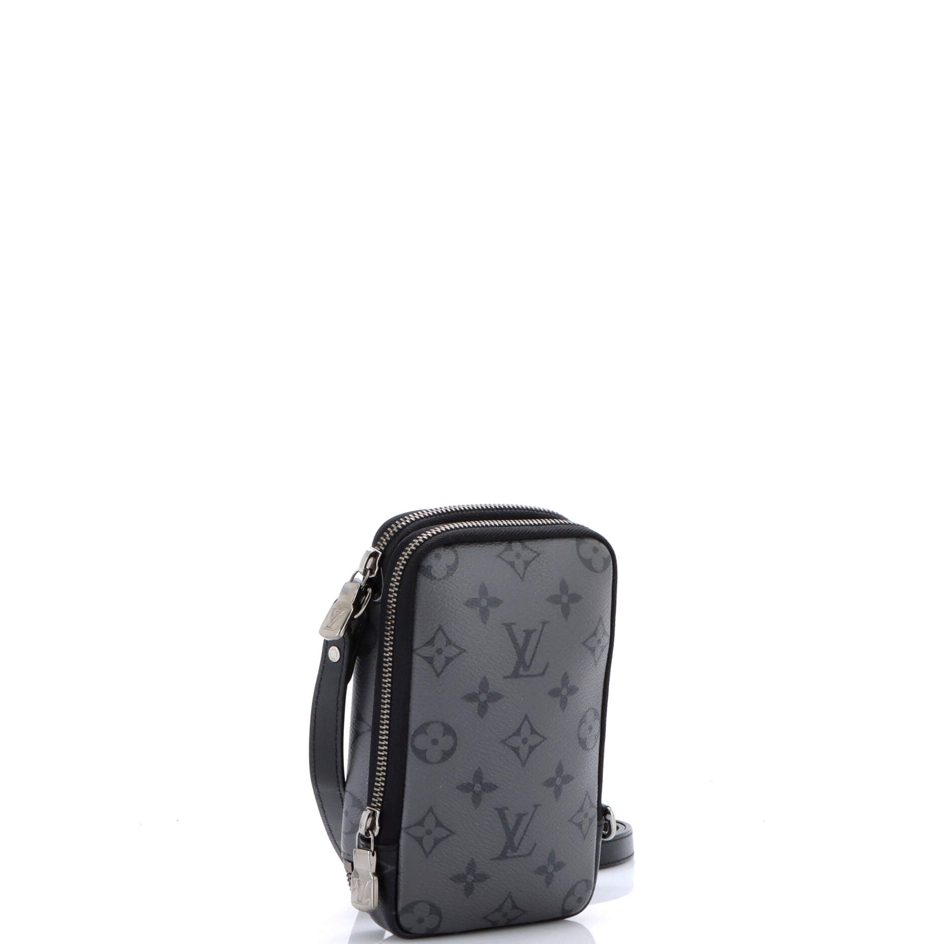 Double Phone Pouch Reverse Monogram Eclipse Canvas