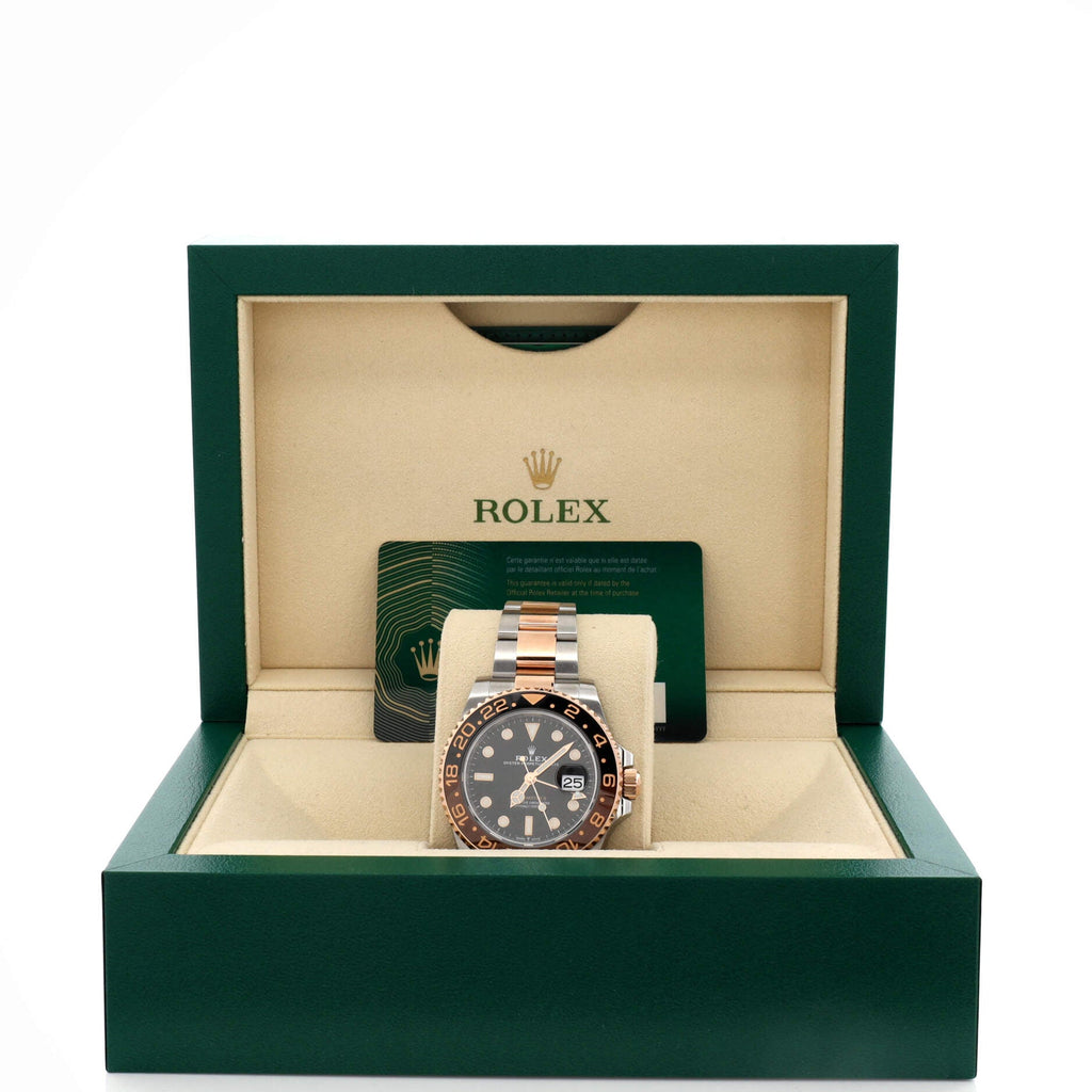 Oyster Perpetual Date GMT-Master II Rootbeer Automatic Watch Stainless Steel and Cerachrom with Rose Gold 40