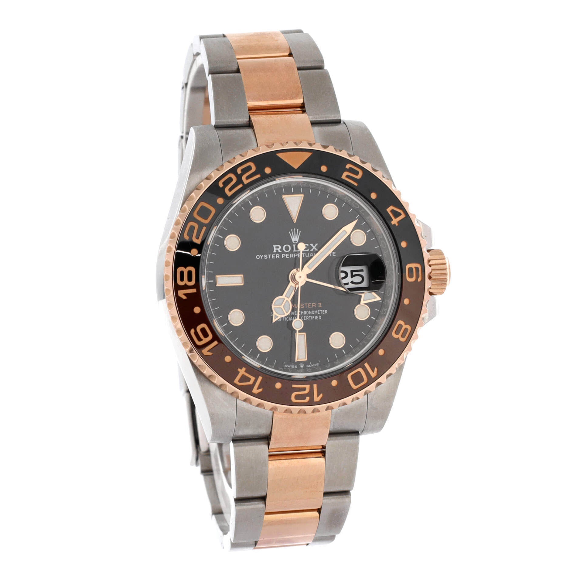 Oyster Perpetual Date GMT-Master II Rootbeer Automatic Watch Stainless Steel and Cerachrom with Rose Gold 40