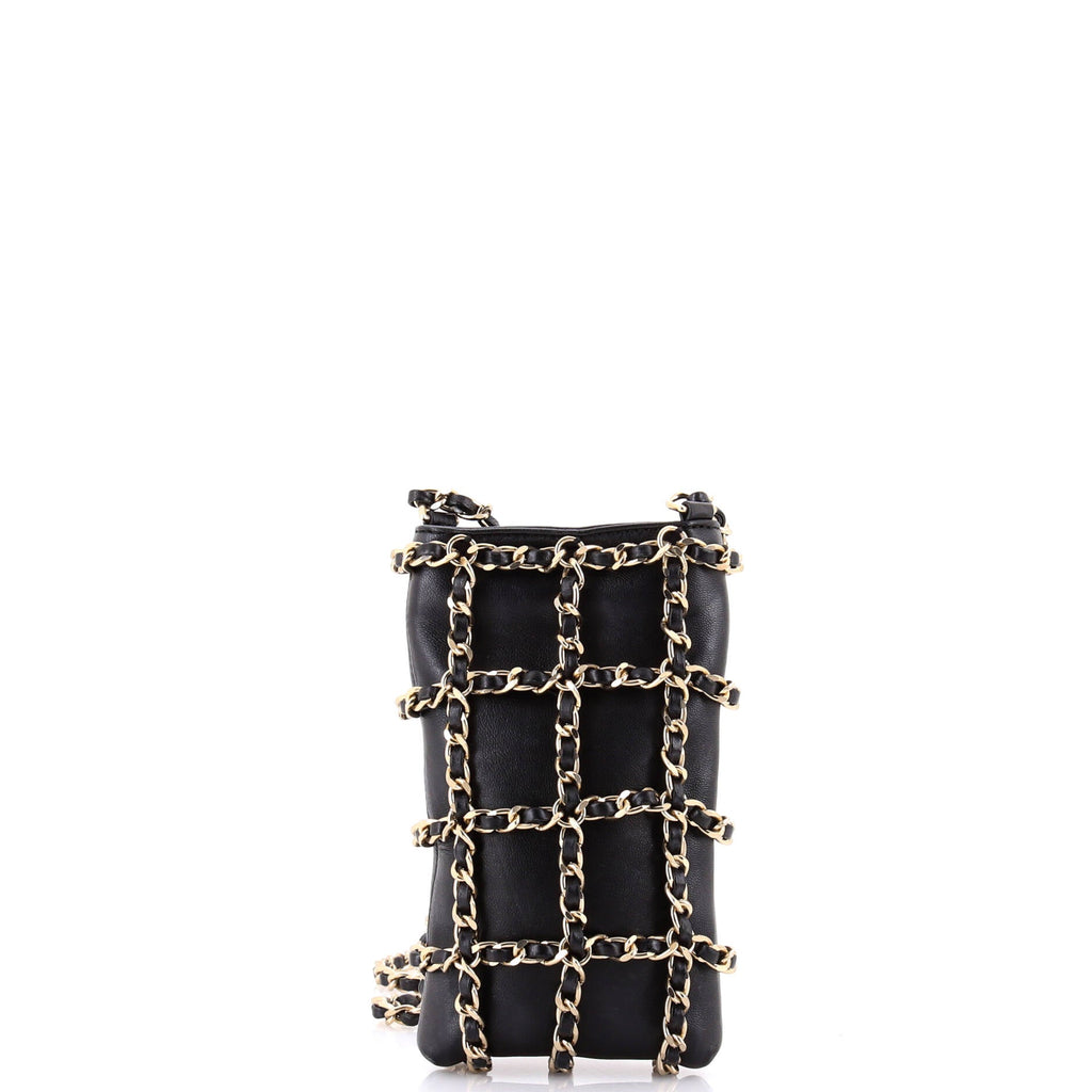 Tech Me Out Clutch With Chain Lambskin