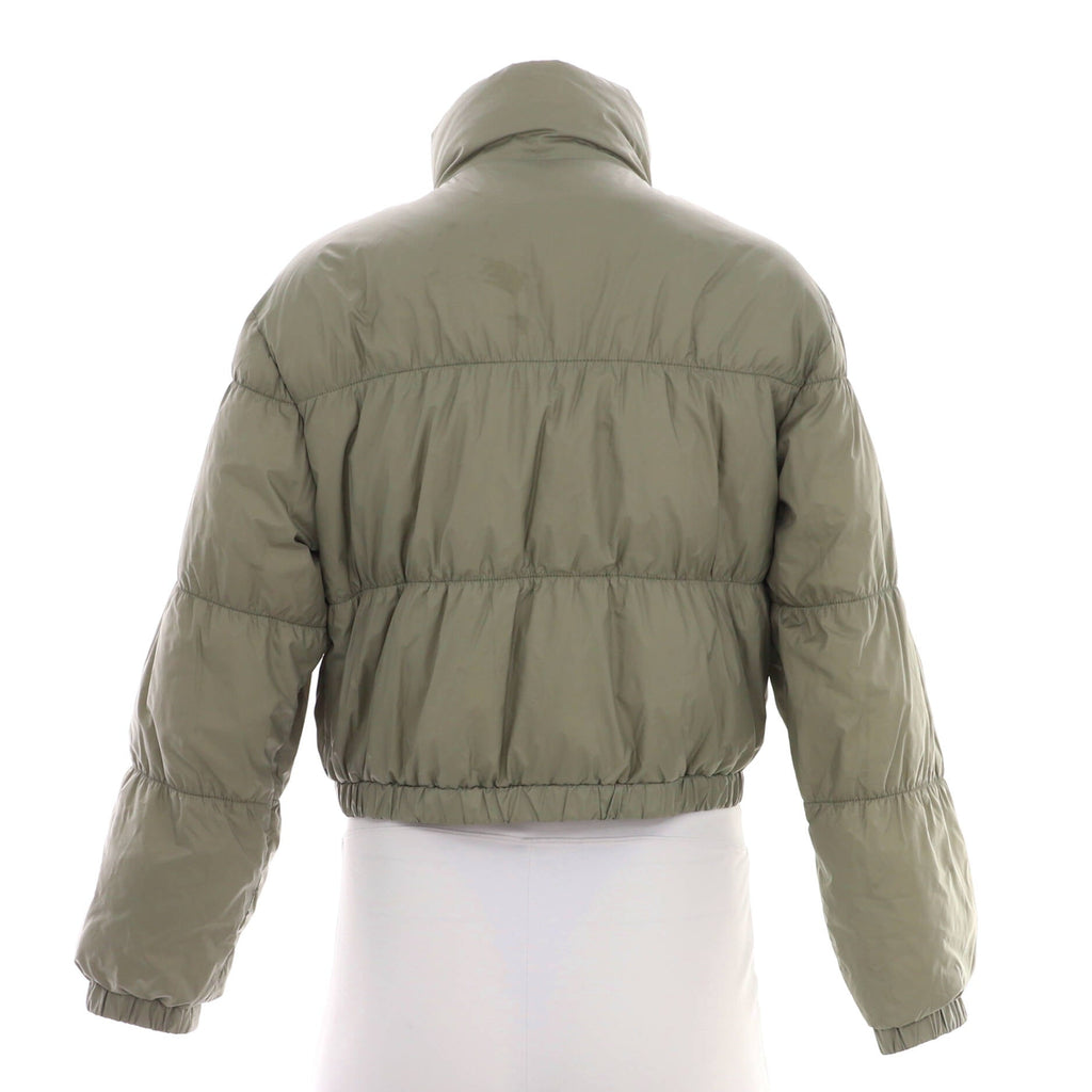 Women's Double Zipper Puffer Jacket Quilted Polyester with Down