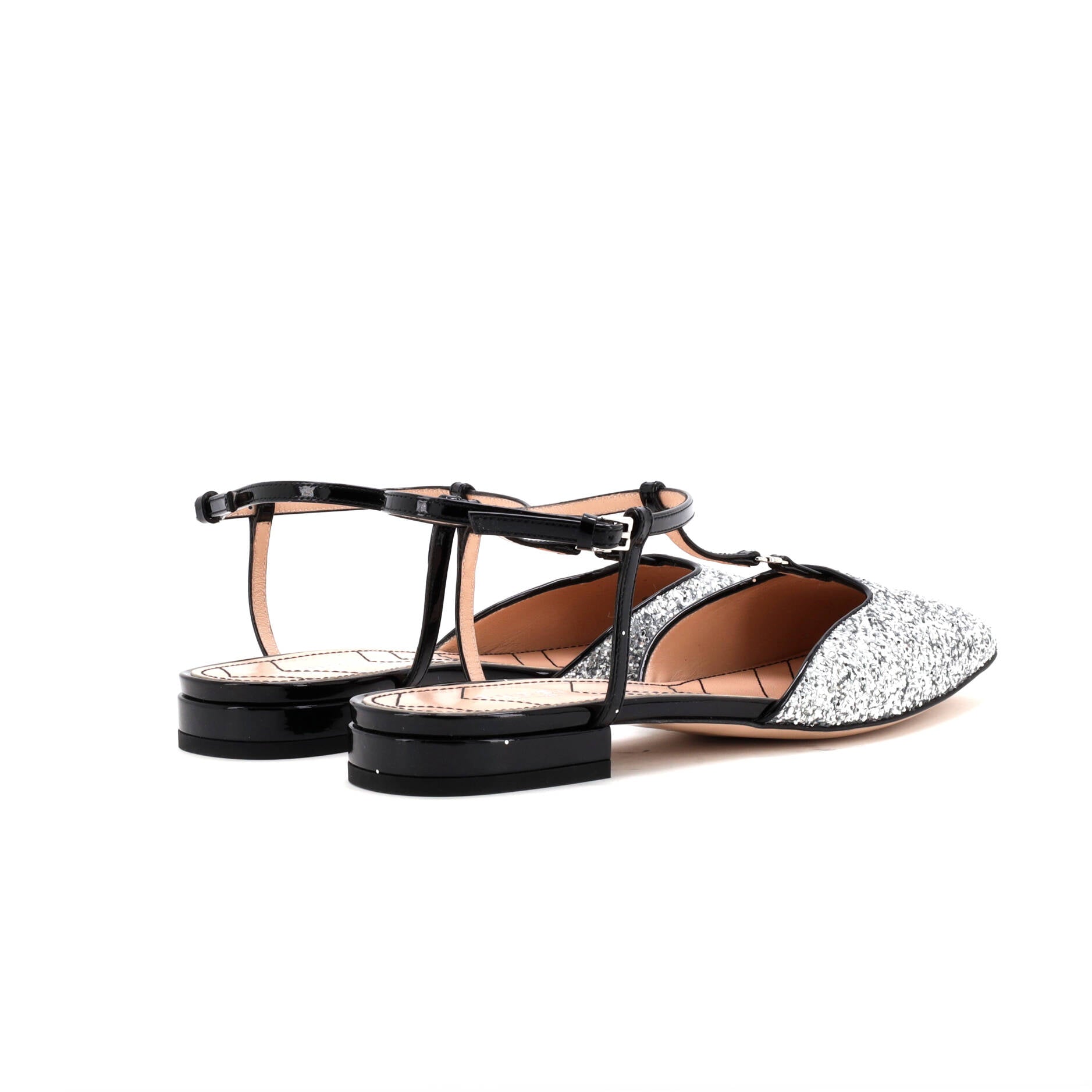 Women's GG Slingback Flats Glitter and Patent