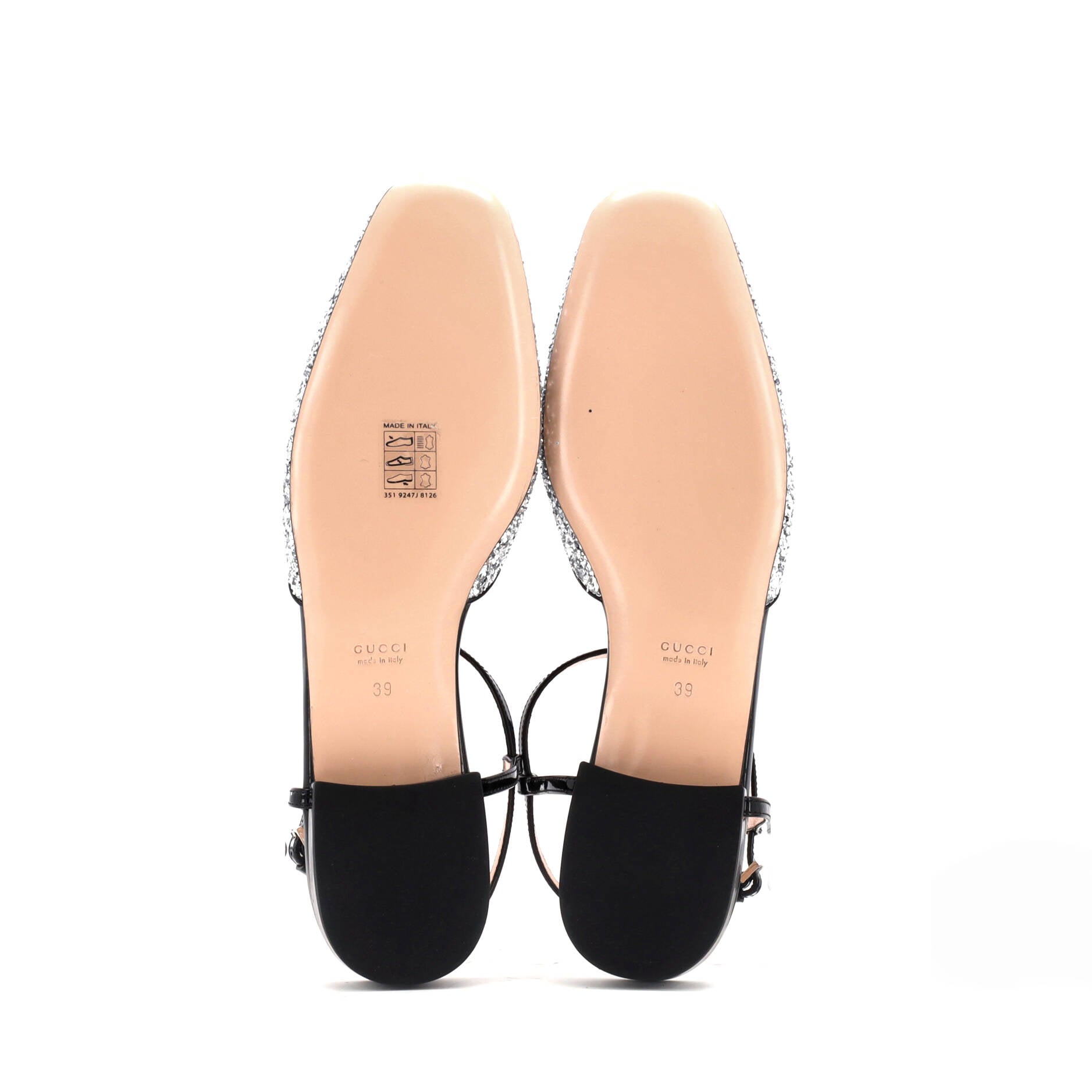 Women's GG Slingback Flats Glitter and Patent