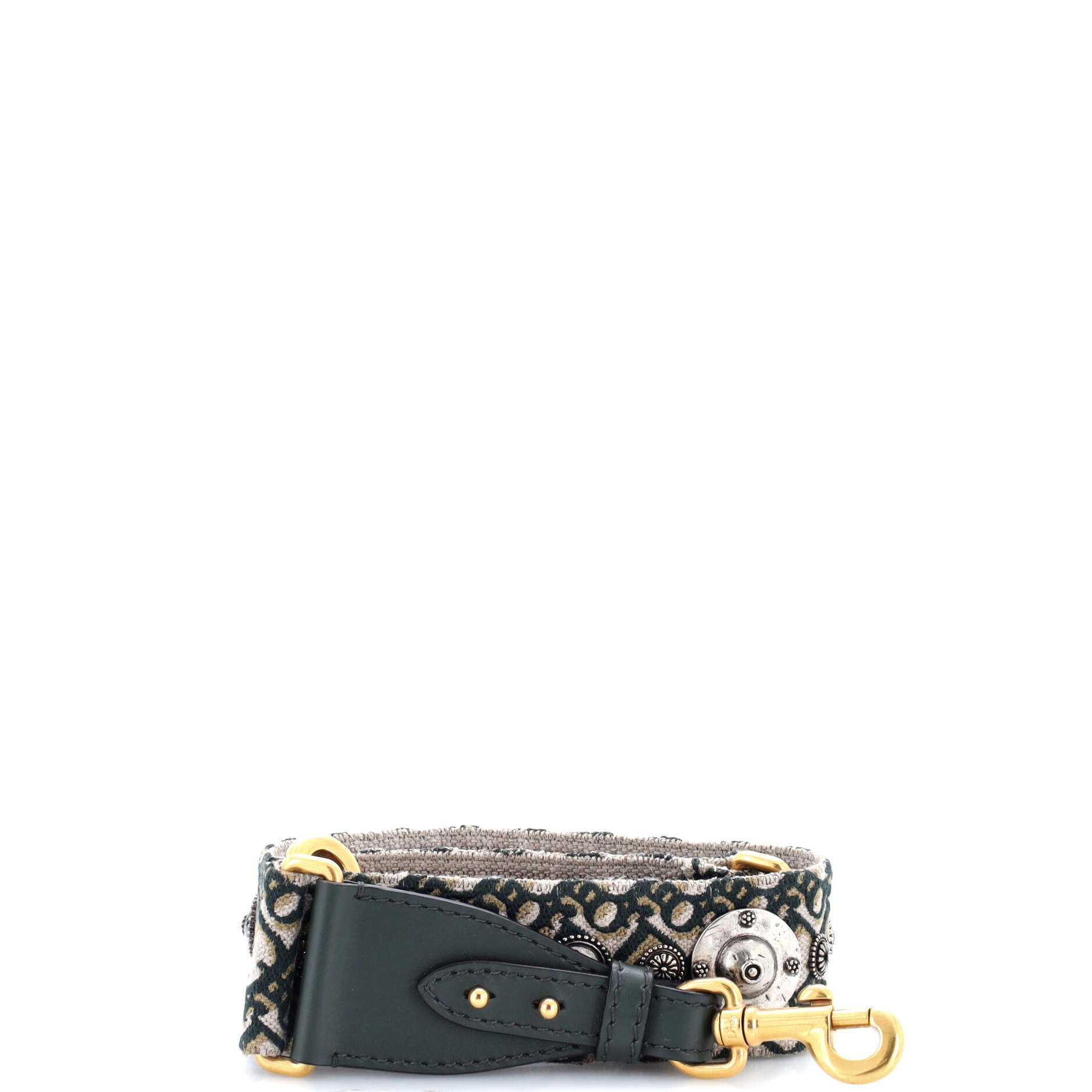 Shoulder Strap Embellished Oblique Canvas