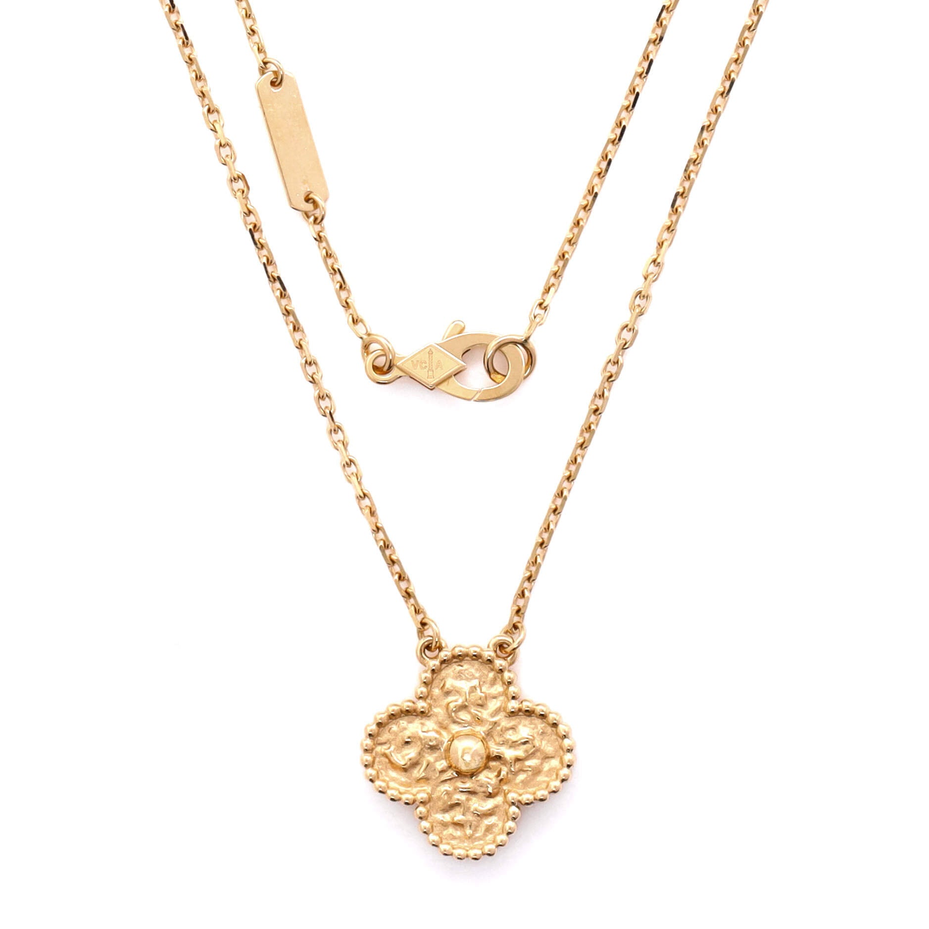 Vintage Alhambra Pendant Necklace 18K Yellow Gold