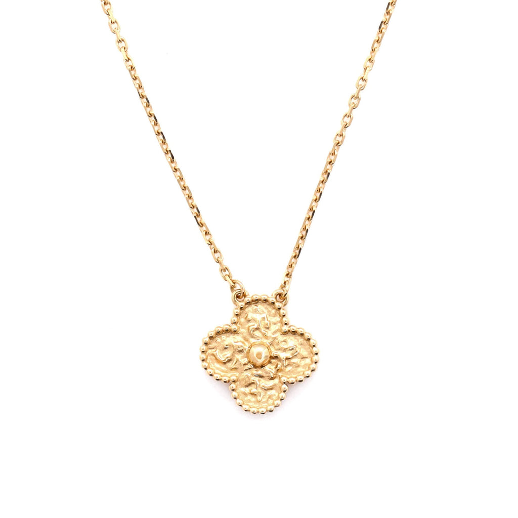 Vintage Alhambra Pendant Necklace 18K Yellow Gold