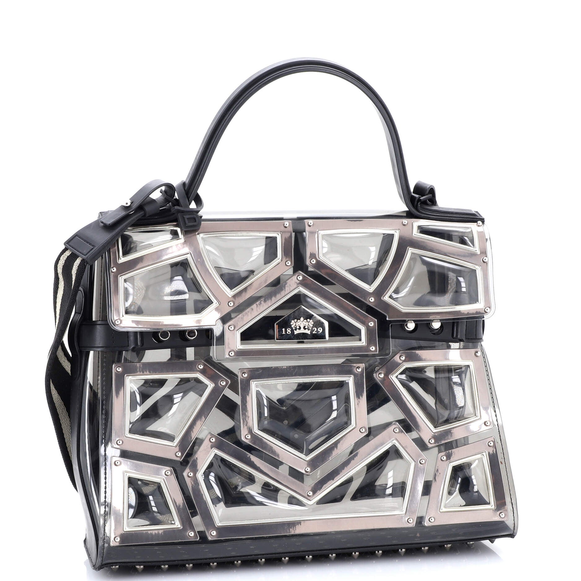 Gladiator Tempete Top Handle Bag Metal Embellished Vinyl GM