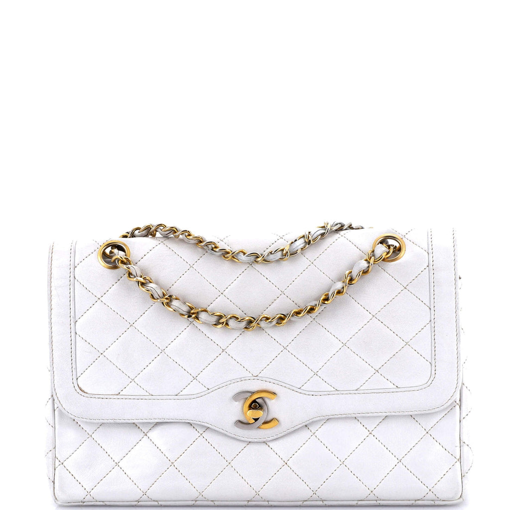 Vintage Two Tone CC Flap Bag Quilted Lambskin Medium
