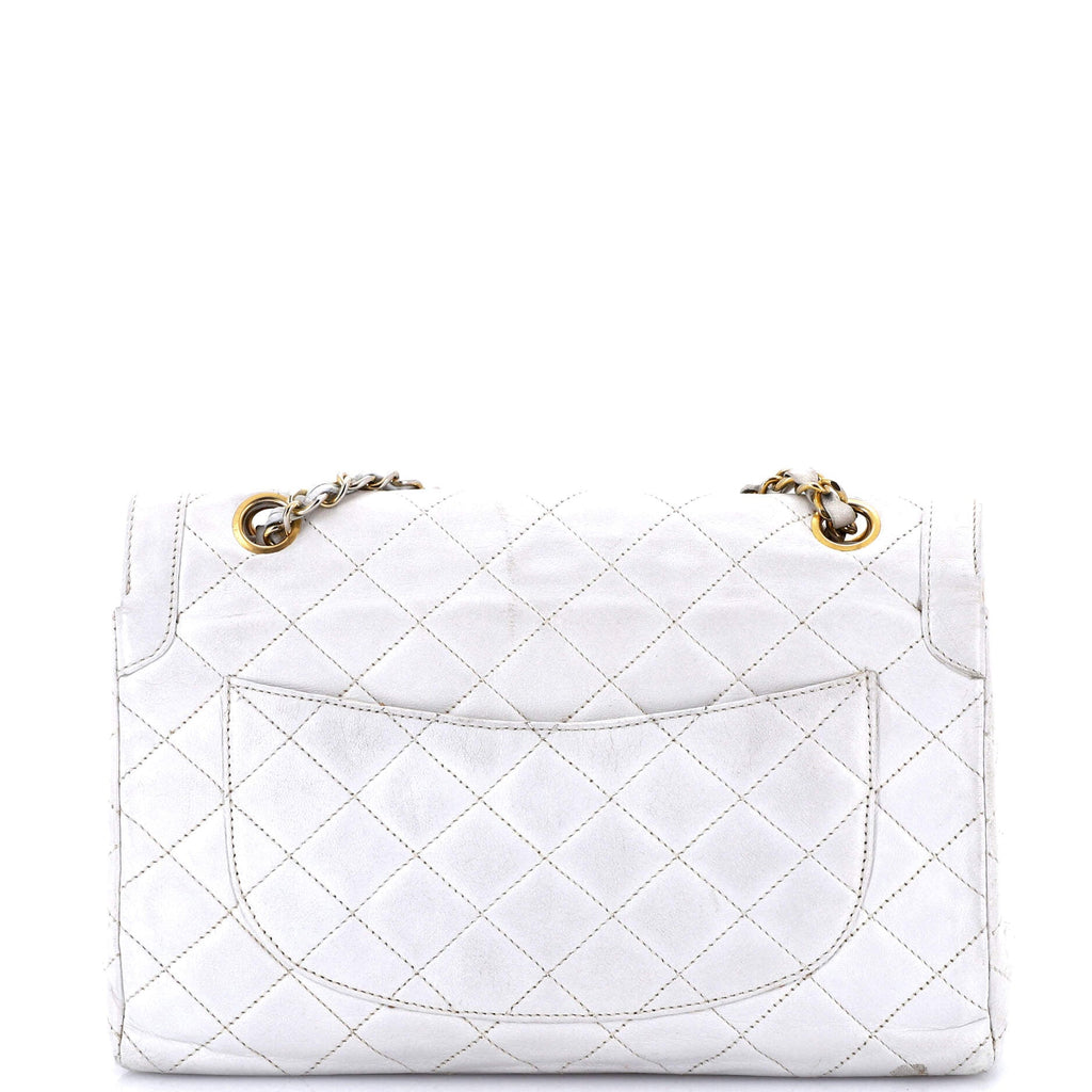 Vintage Two Tone CC Flap Bag Quilted Lambskin Medium