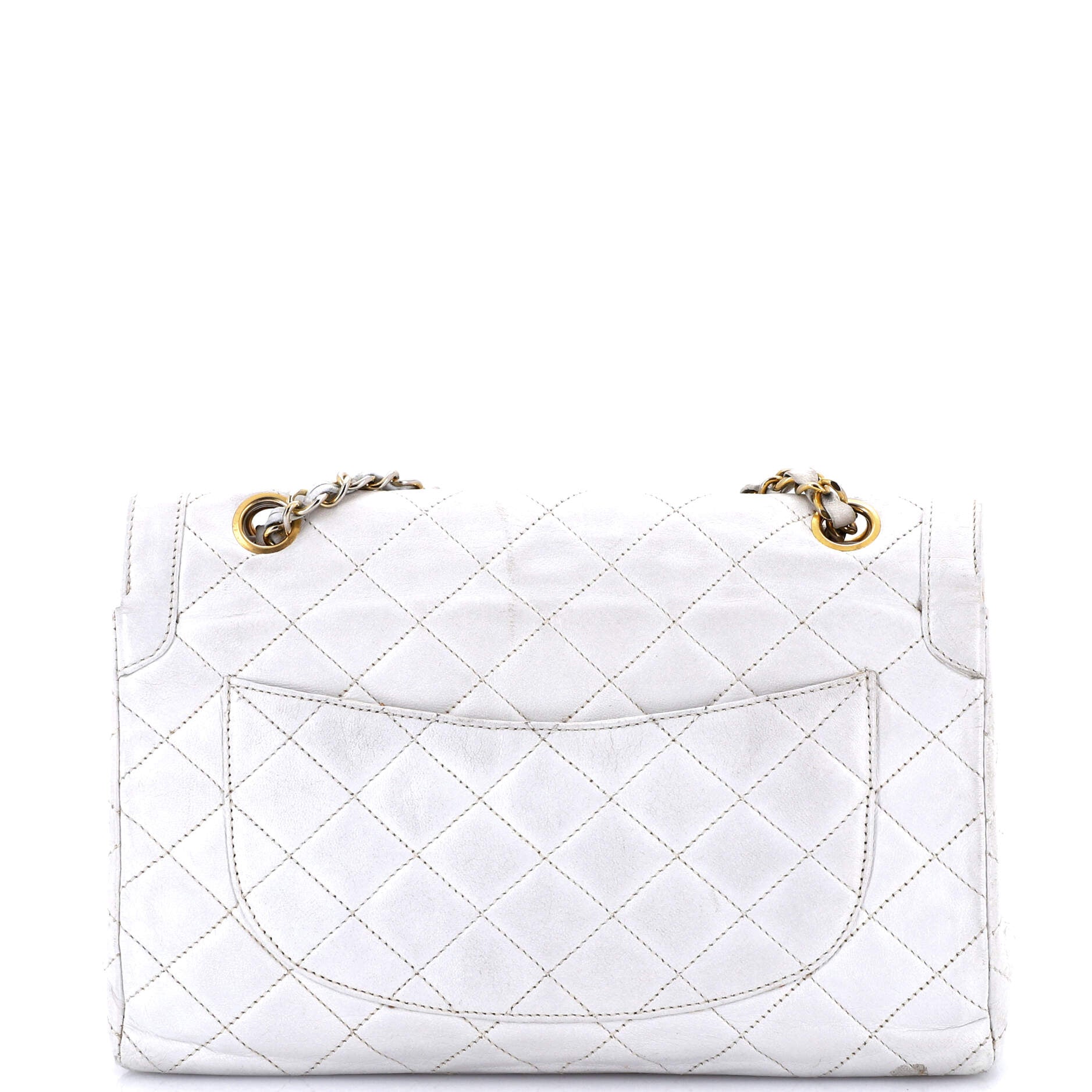 Vintage Two Tone CC Flap Bag Quilted Lambskin Medium