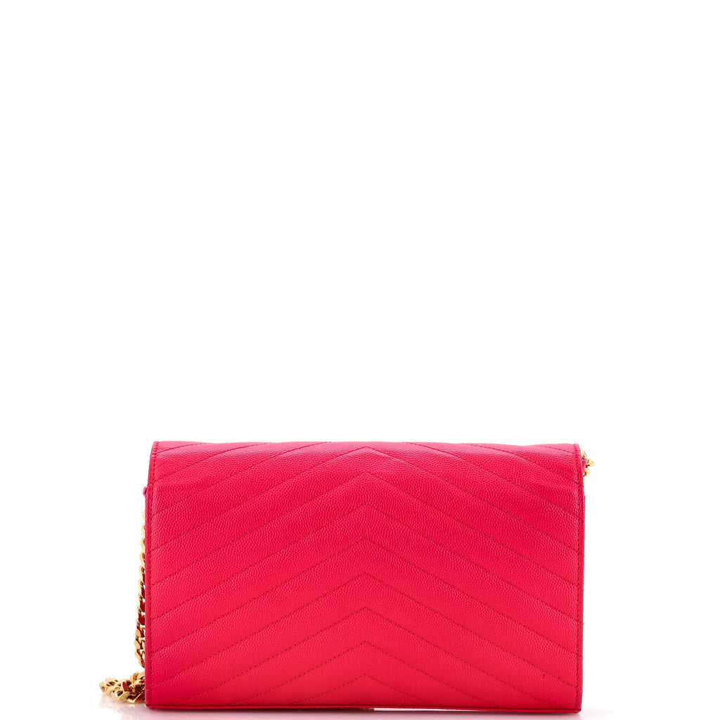 Classic Monogram Wallet on Chain Matelasse Chevron Leather Medium