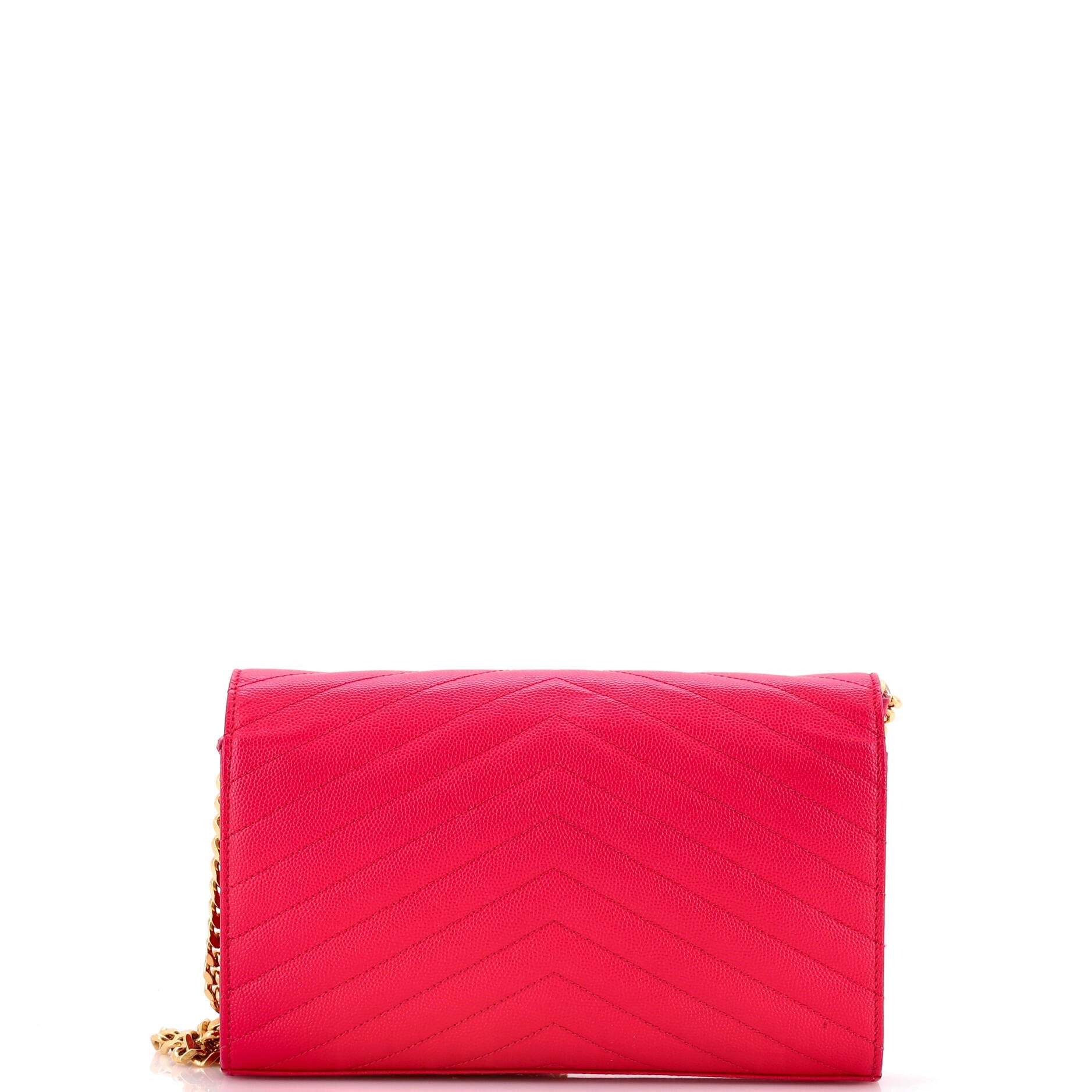 Classic Monogram Wallet on Chain Matelasse Chevron Leather Medium