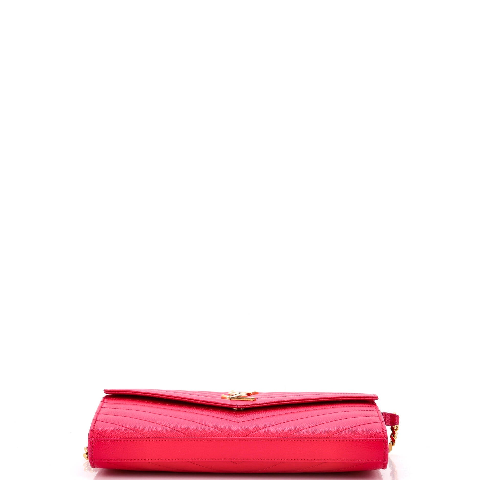 Classic Monogram Wallet on Chain Matelasse Chevron Leather Medium