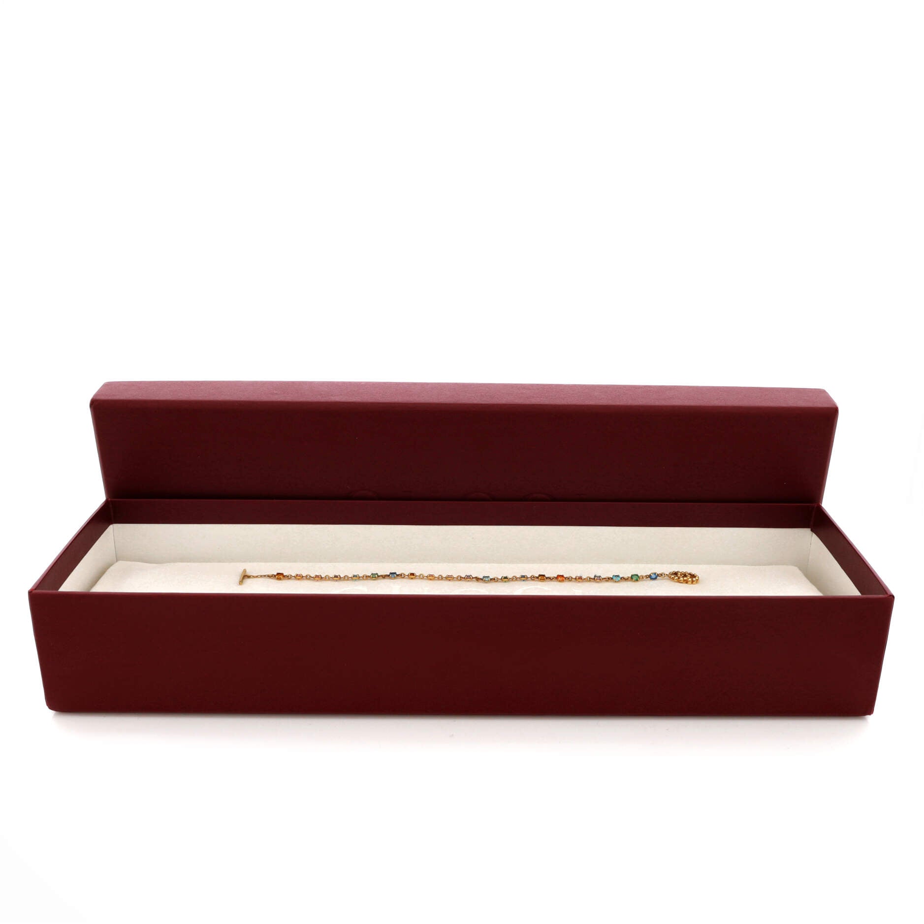 GG Running Chain Toggle Bracelet 18K Yellow Gold with Topaz, Quartz, Tsavorite and Sapphire
