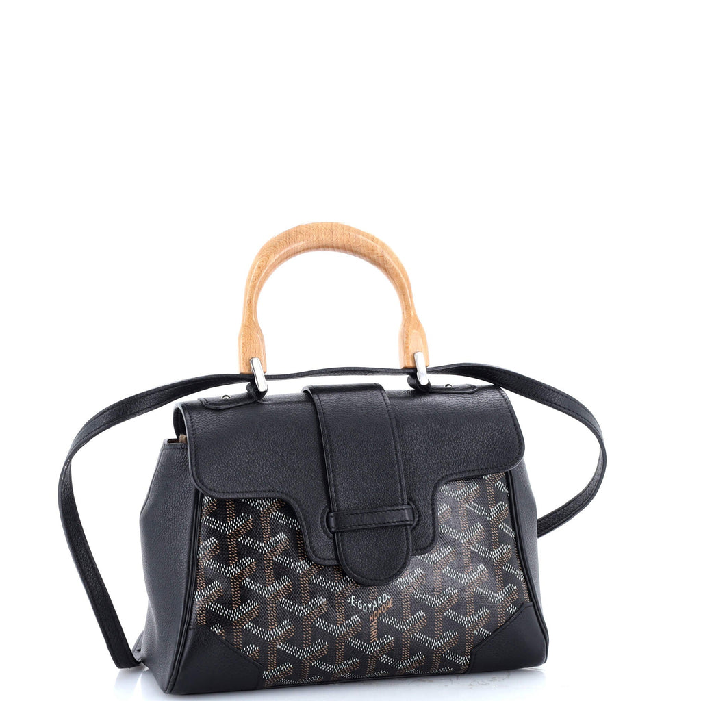 Saigon Top Handle Bag Coated Canvas with Leather Mini