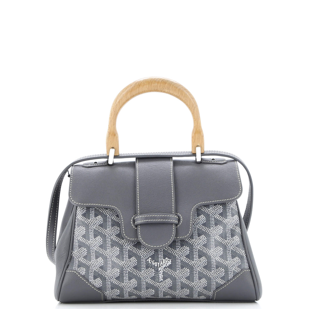 Saigon Top Handle Bag Coated Canvas with Leather Mini