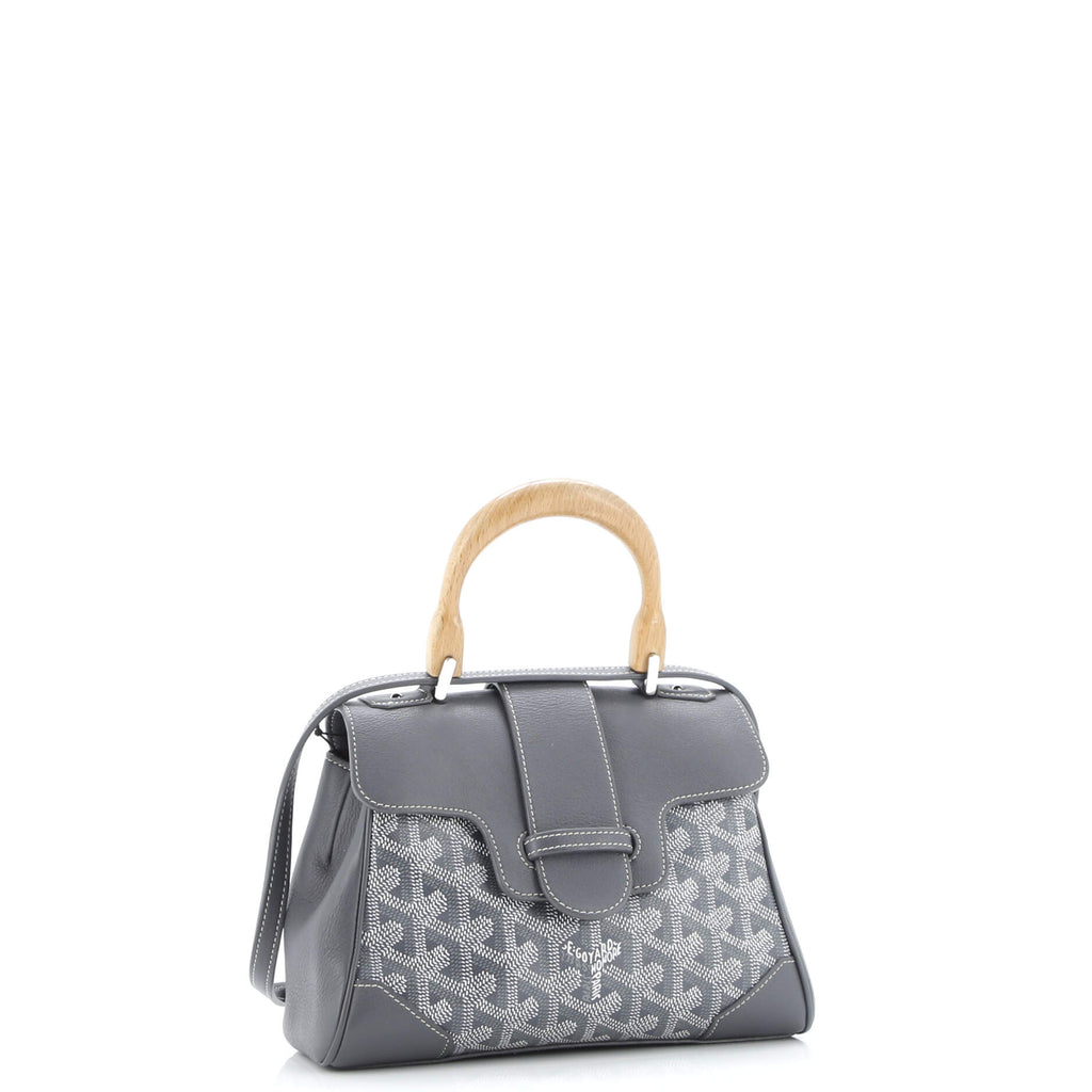 Saigon Top Handle Bag Coated Canvas with Leather Mini