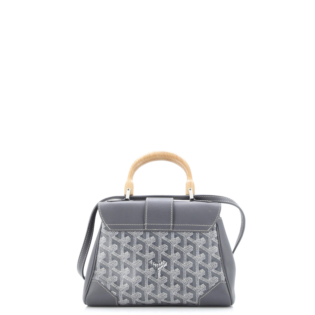 Saigon Top Handle Bag Coated Canvas with Leather Mini