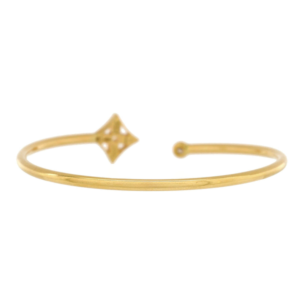 Idylle Blossom Twist Cuff Bracelet 18K Yellow Gold with Pave Diamonds