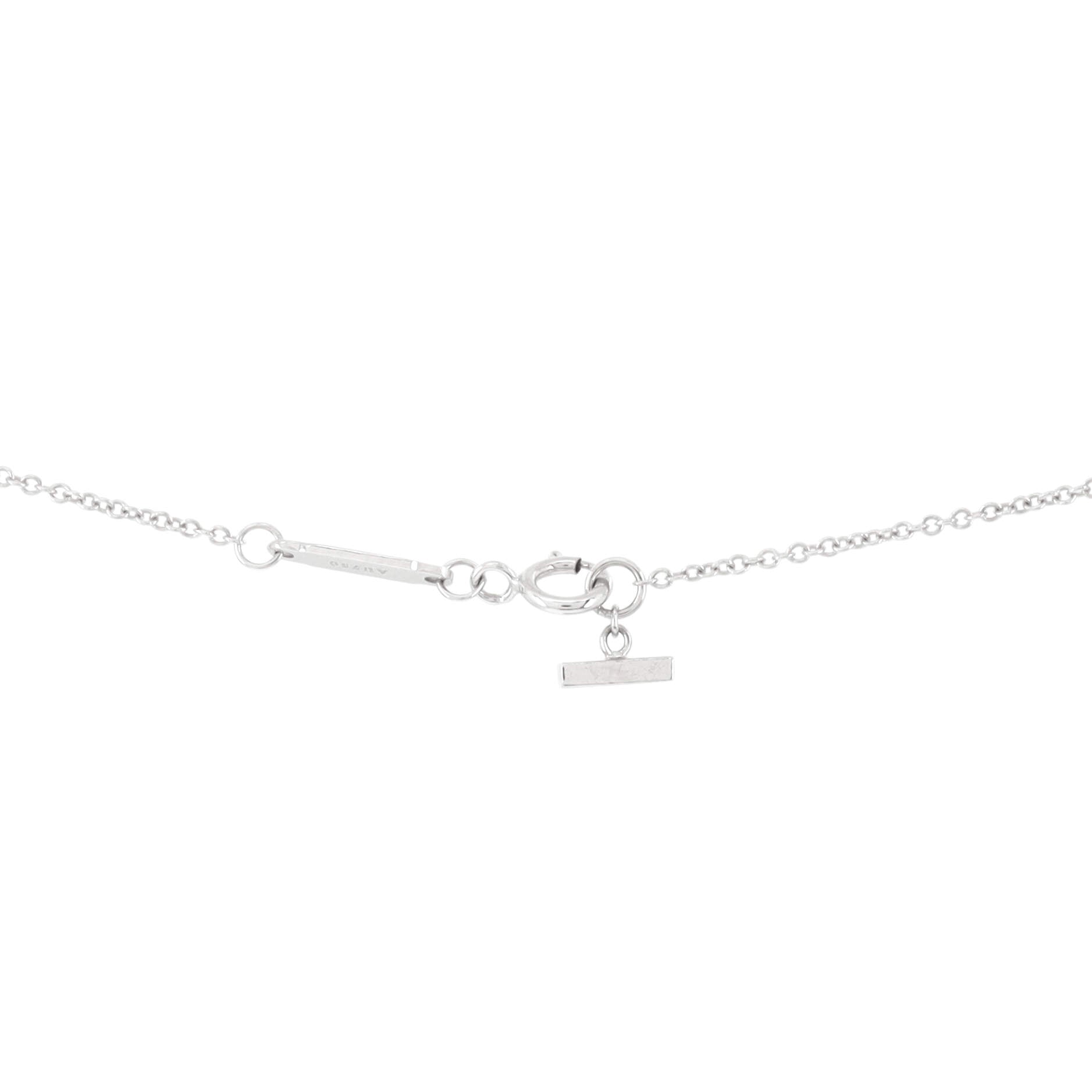 T Smile Pendant Necklace 18K White Gold with Diamonds Large