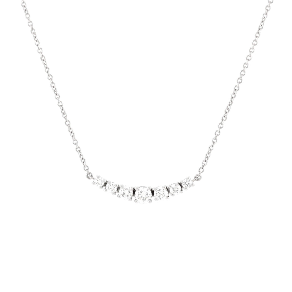 East-West Pendant Necklace Platinum with Diamonds 0.37CT