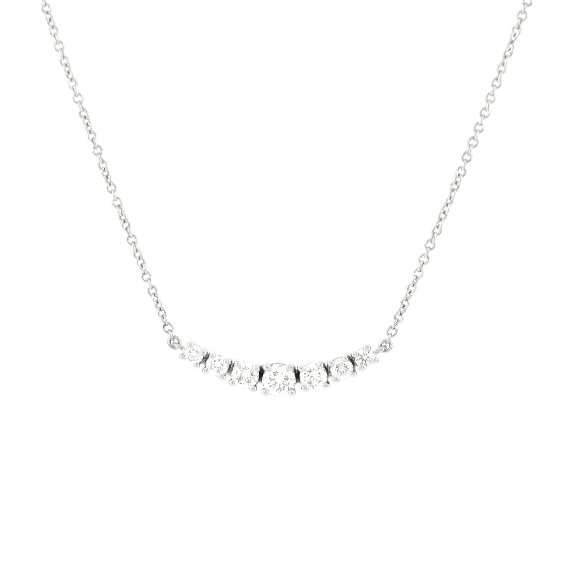 East-West Pendant Necklace Platinum with Diamonds 0.37CT