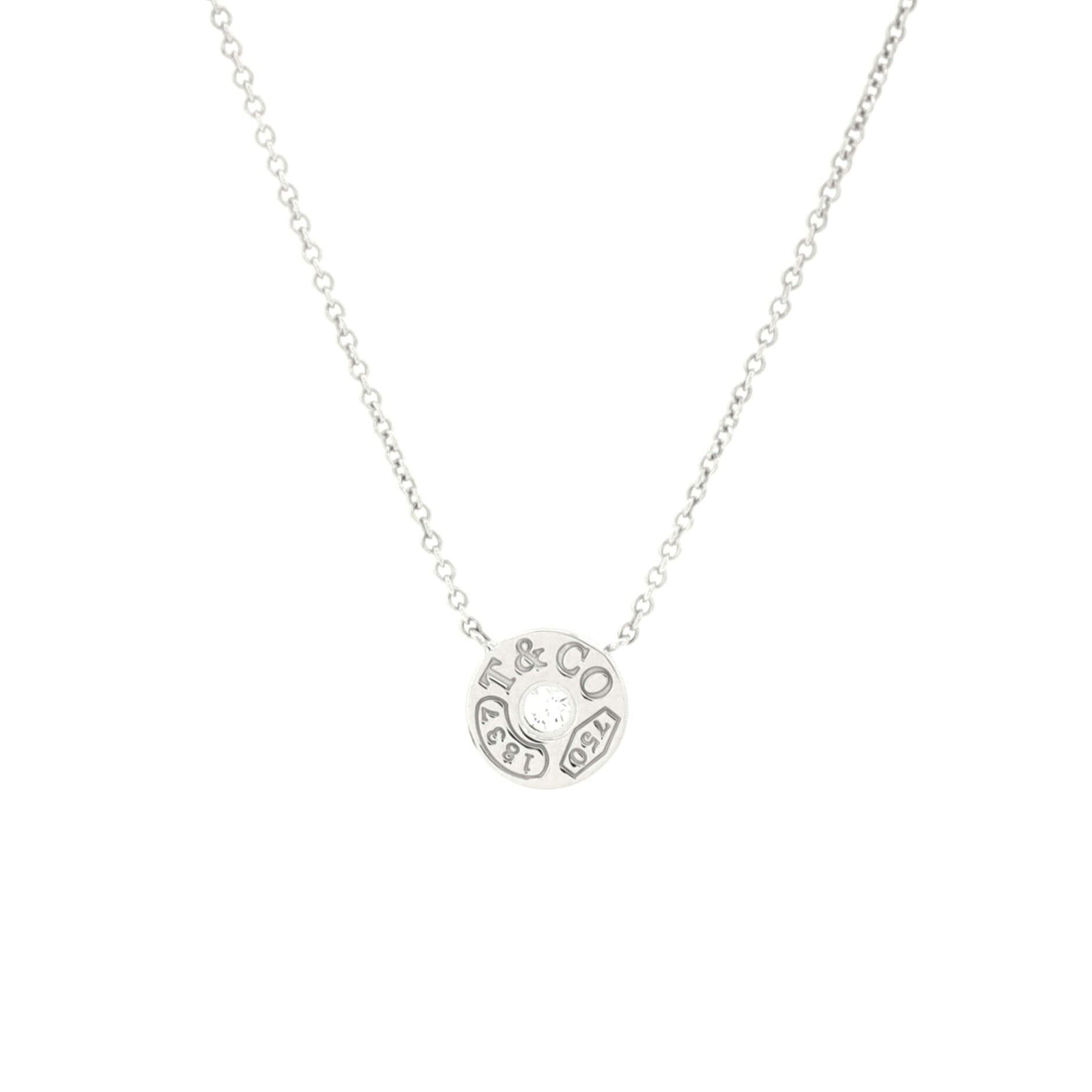 1837 Charm Pendant Necklace 18K White Gold and Diamond