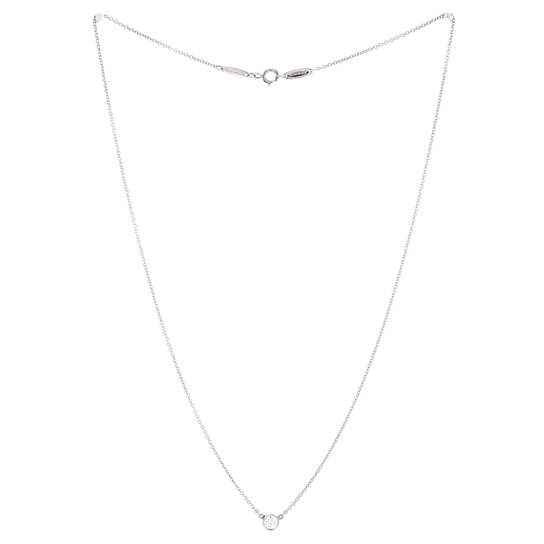 Elsa Peretti Diamonds By The Yard Pendant Necklace Platinum with Diamond 0.20-0.29CT