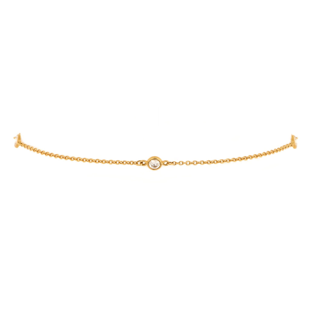 Elsa Peretti Diamonds by the Yard 3 Stone Bracelet 18K Yellow Gold with Diamonds
