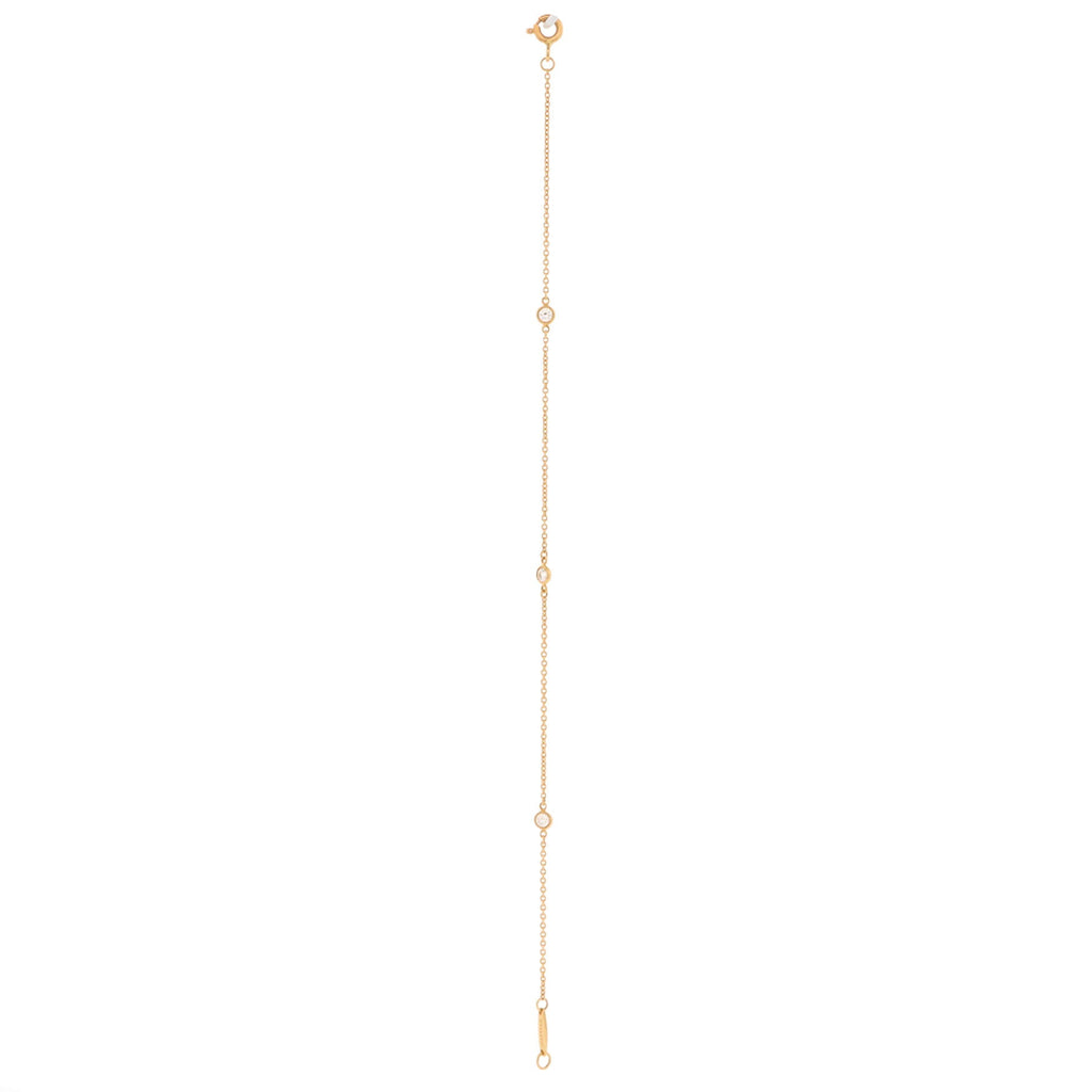 Elsa Peretti Diamonds by the Yard 3 Stone Bracelet 18K Yellow Gold with Diamonds