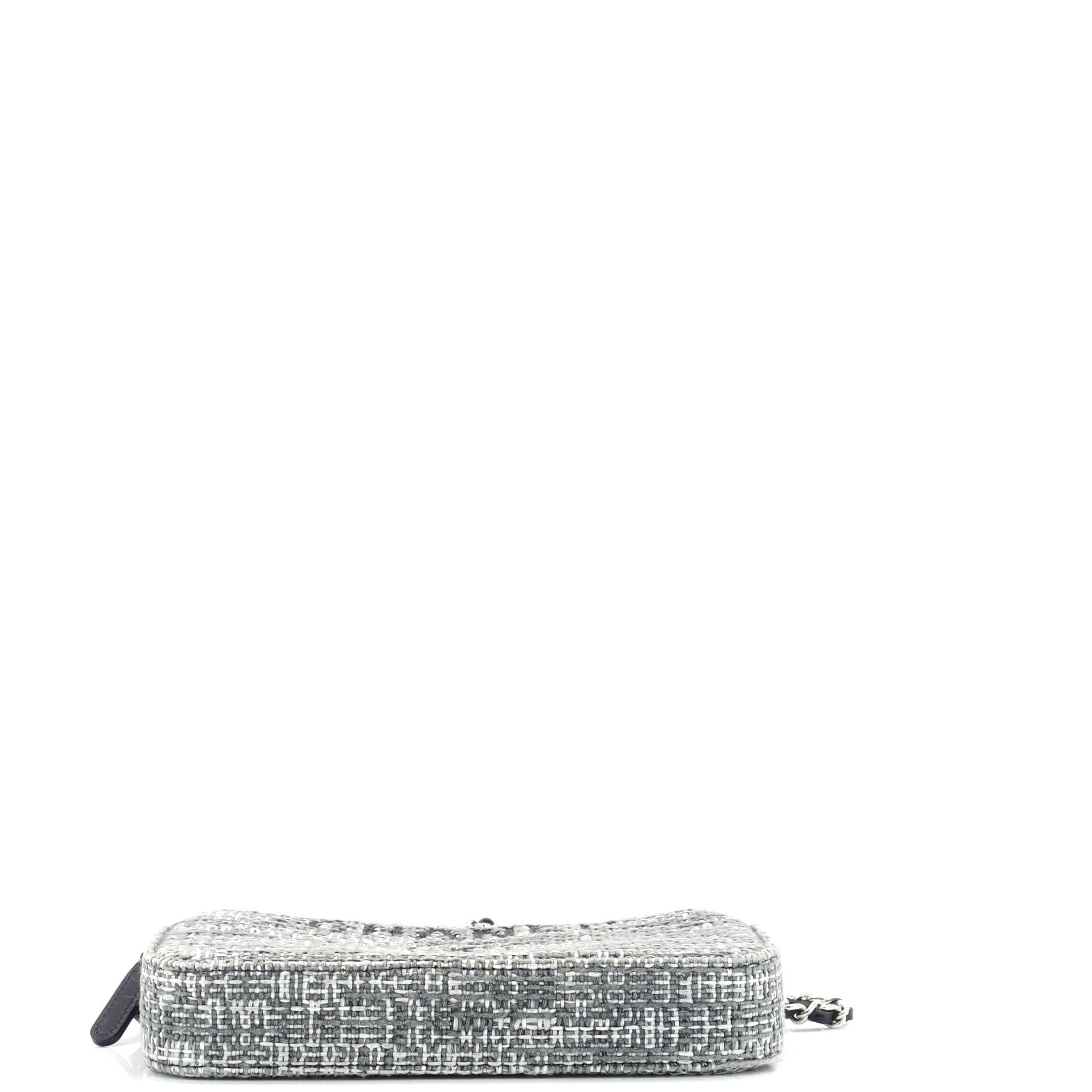 Deauville Double Zip Clutch with Chain Raffia