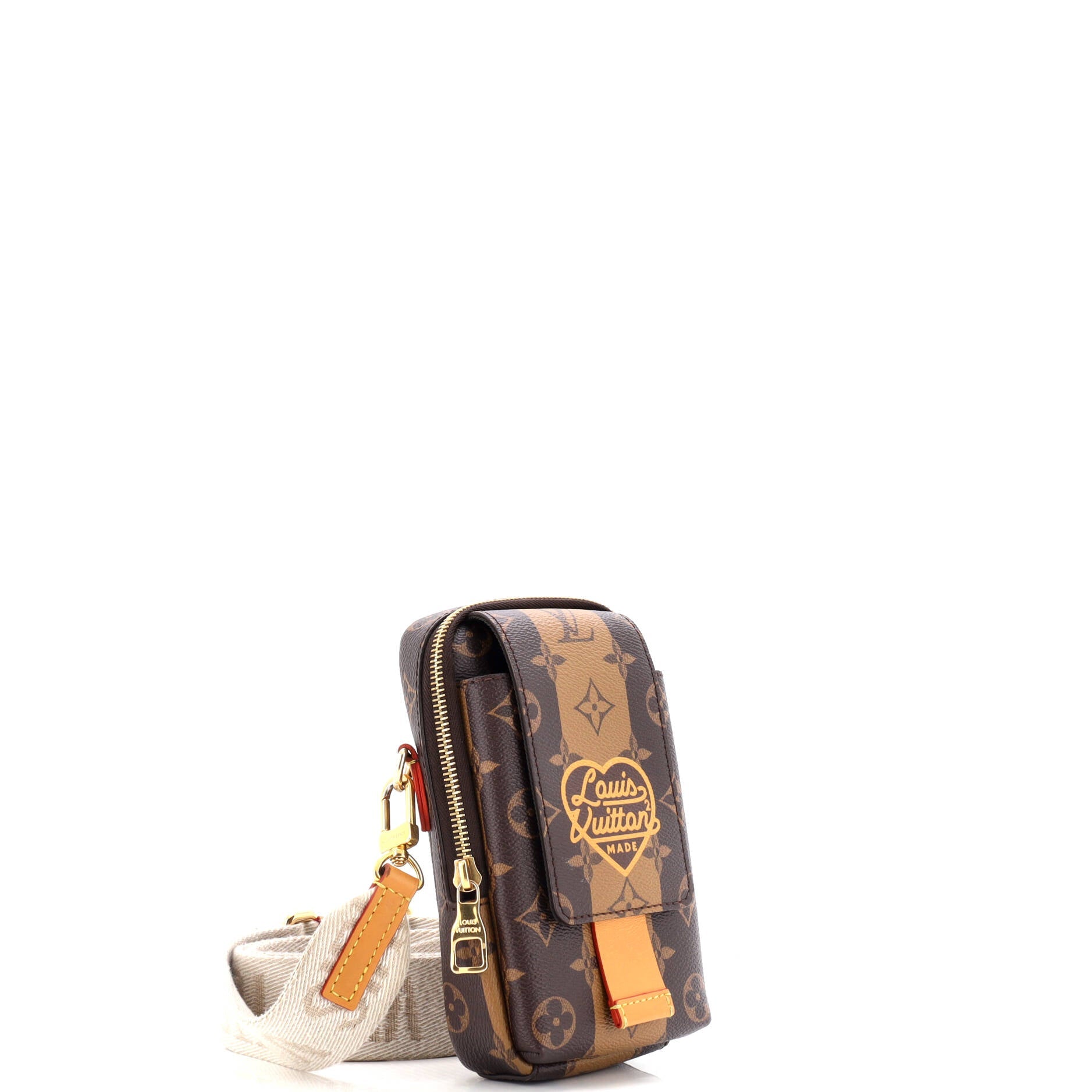 Nigo Flap Double Phone Pouch Limited Edition Stripes Monogram Canvas