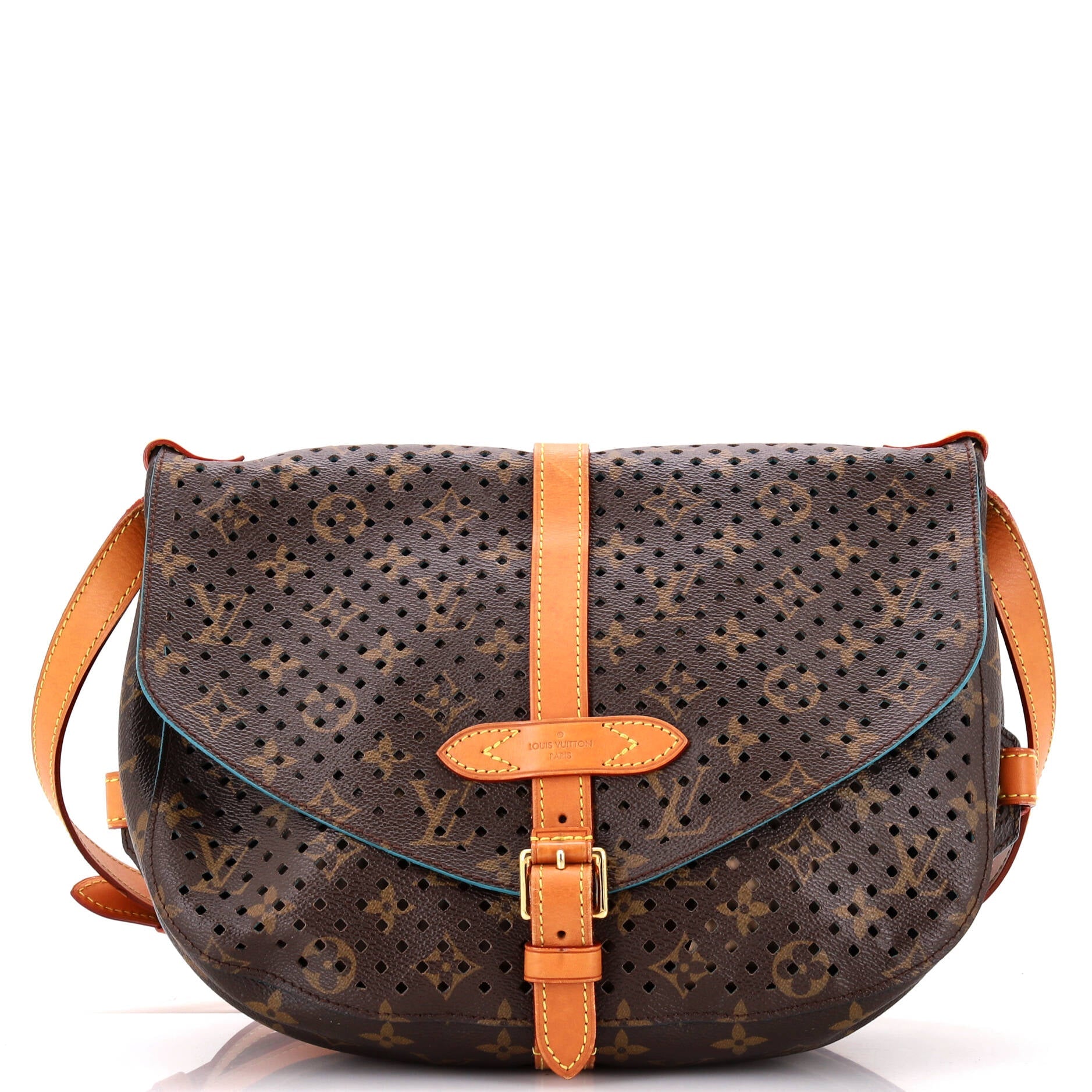 Flore Saumur Handbag Perforated Monogram Canvas