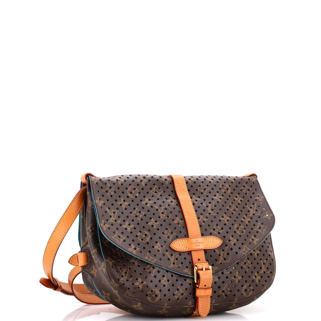 Flore Saumur Handbag Perforated Monogram Canvas