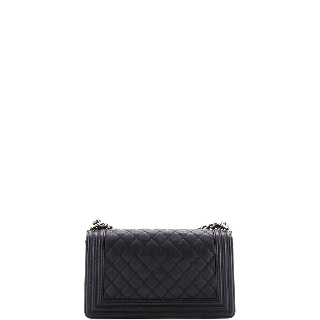Paris-Dallas Boy Flap Bag Quilted Calfskin with Metal Adornments Old Medium