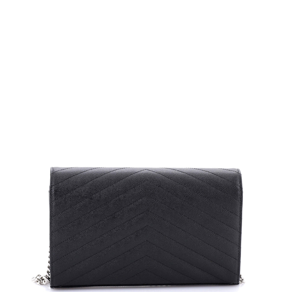 Classic Monogram Wallet on Chain Matelasse Chevron Leather Medium