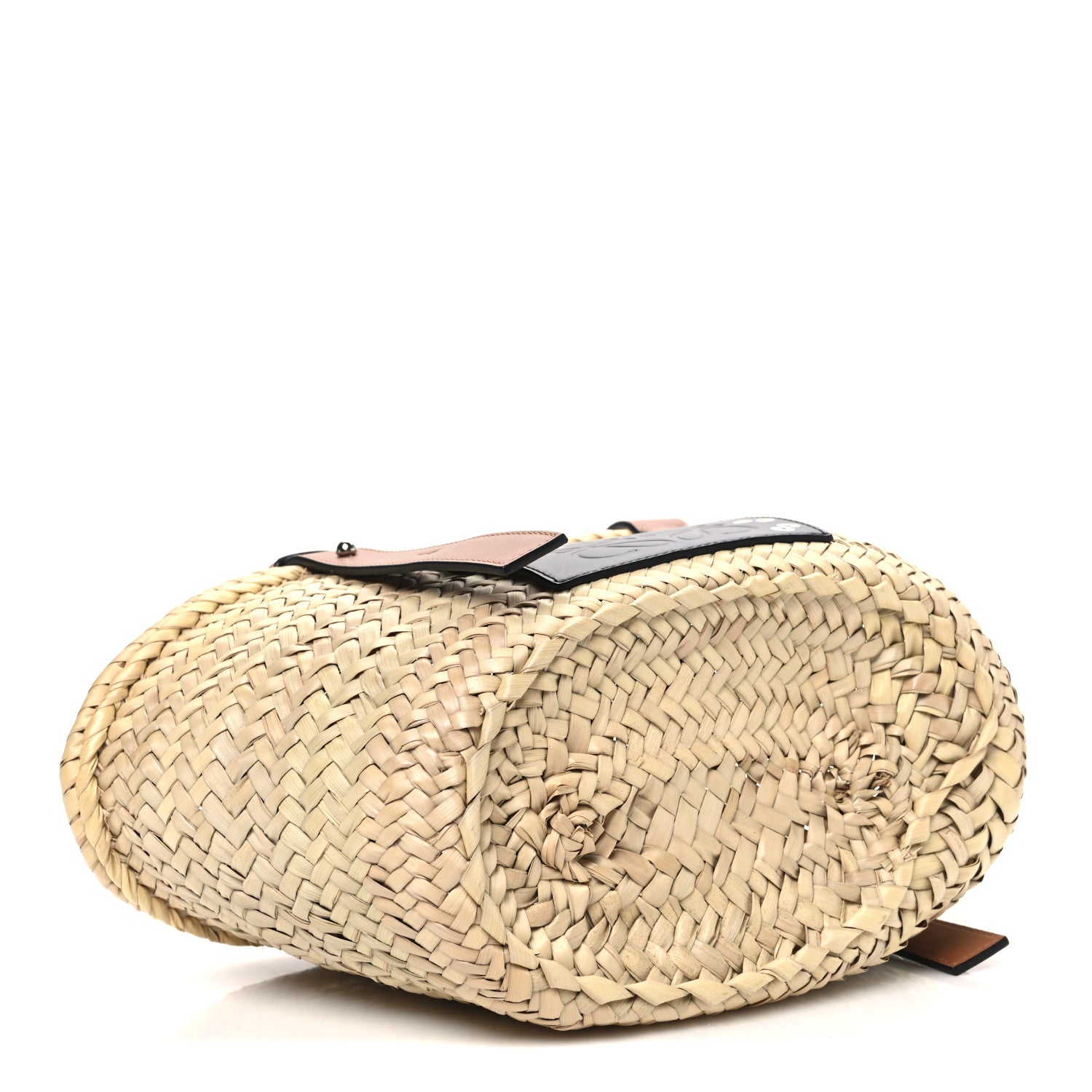 X MY NEIGHBOR TOTORO Raffia Small Dust Bunnies Basket Tote Bag Black Tan